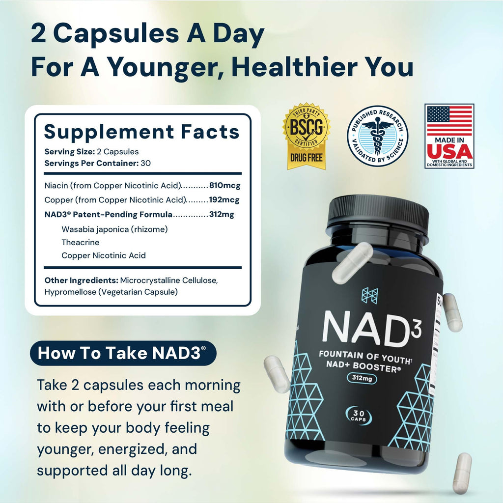 HPN NAD+ Booster – Nicotinamide Riboside Alternative (NAD3) for Men & Women | Anti Aging NRF2 Activator, 312 mg per Serving – Natural Energy Supplement for Longevity & Cellular Health, 30 Veggie Pills HPN Au supplements