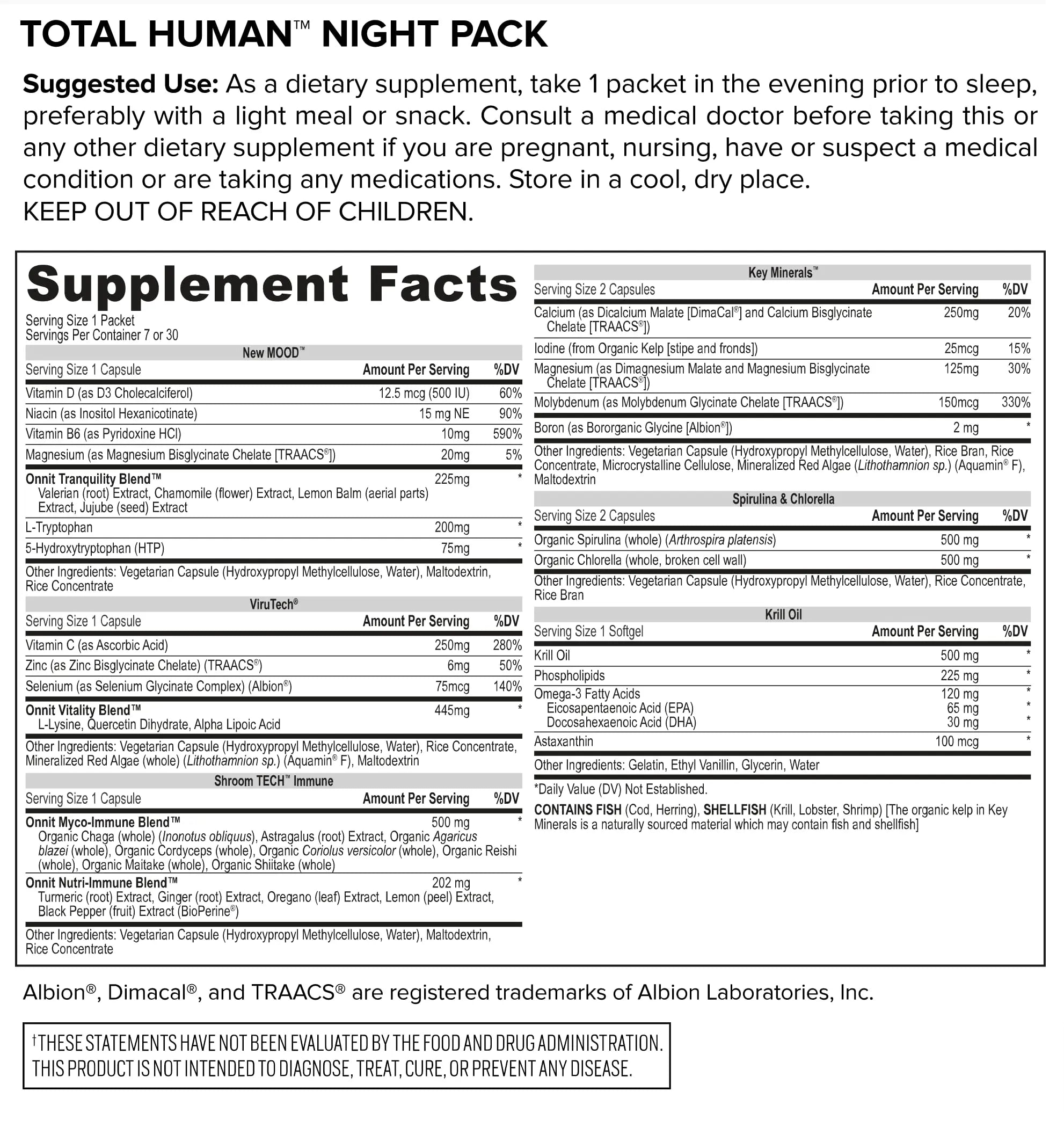 ONNIT Total Human Day and Night Vitamin Packs, 7-Day Supply Capsule ONNIT Au supplements