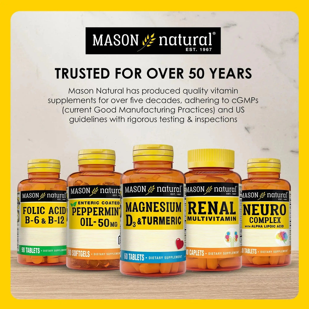 MASON NATURAL Mini Multi Vitamins, Vitamins A, C, D3, E, B1, B2, B3, B6, B12, Folate and Calcium for Overall Health, 1 Year Supply MASON NATURAL Au supplements