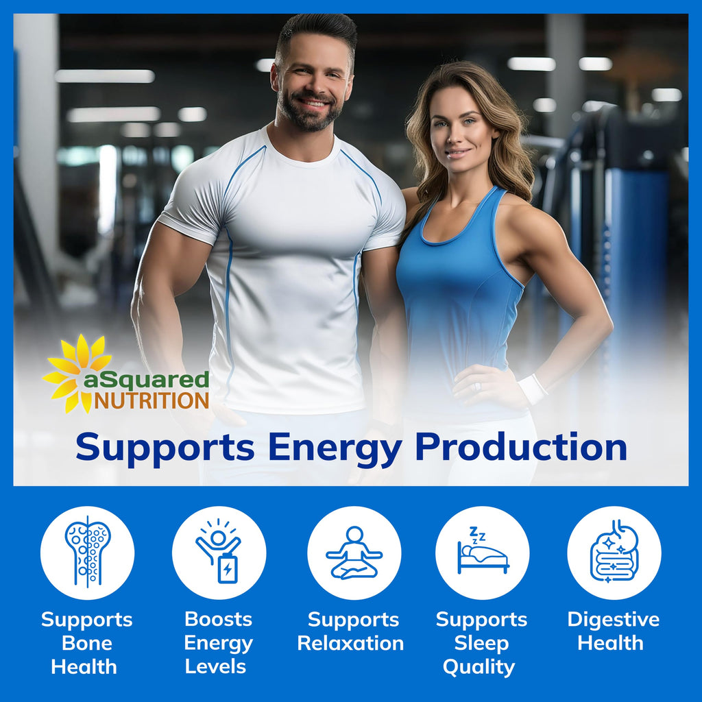 aSquared Nutrition Magnesium Glycinate 400mg - 180 Tablets - Max Strength Magnesium Bisglycinate Supplement -Maximum Bioavailability & Absorption-Non-GMO