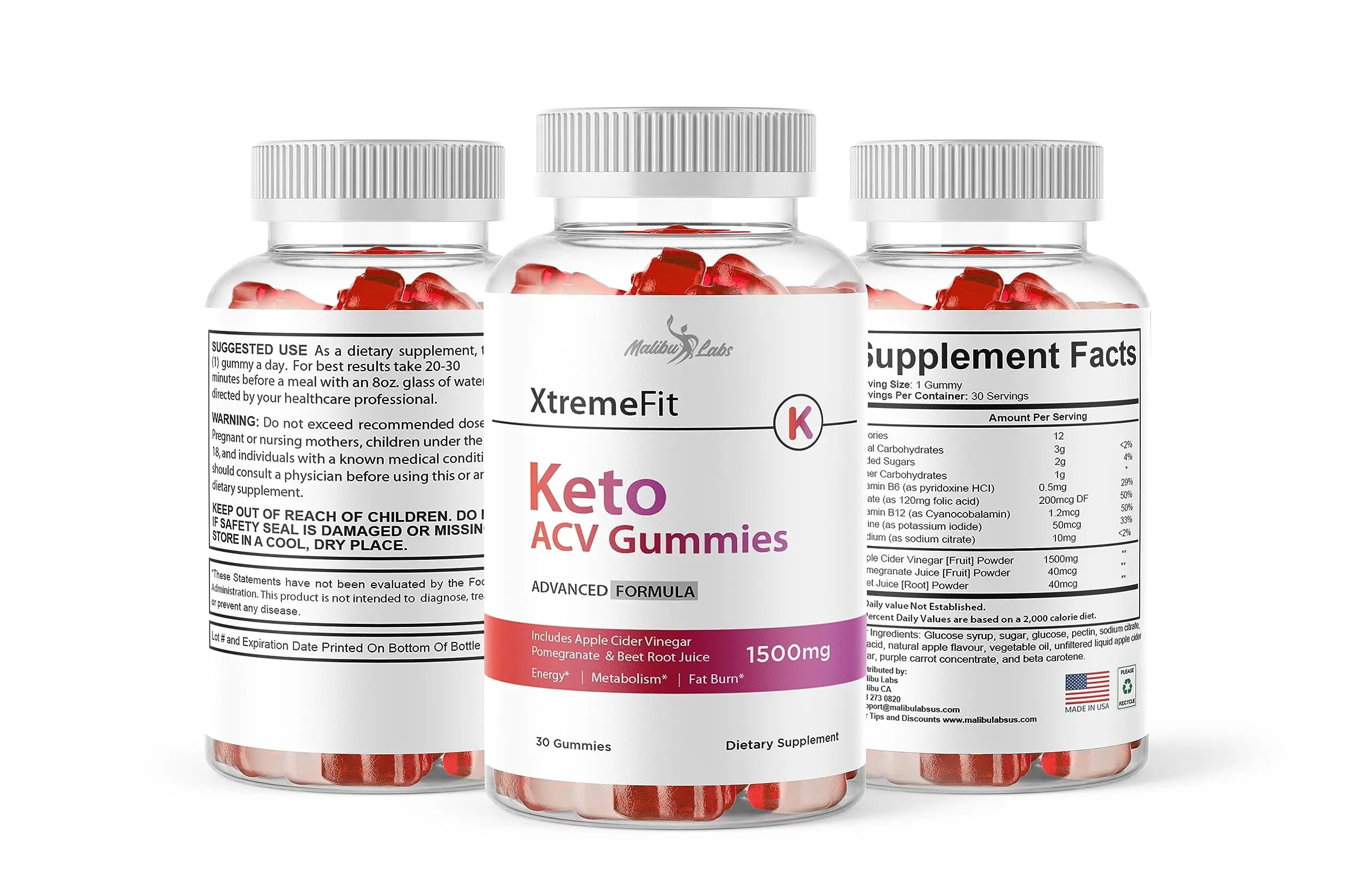 XtremeFit Keto ACV Gummies Weight Loss - 1500mg Once a Day, Strong Time Released Generic Au supplements