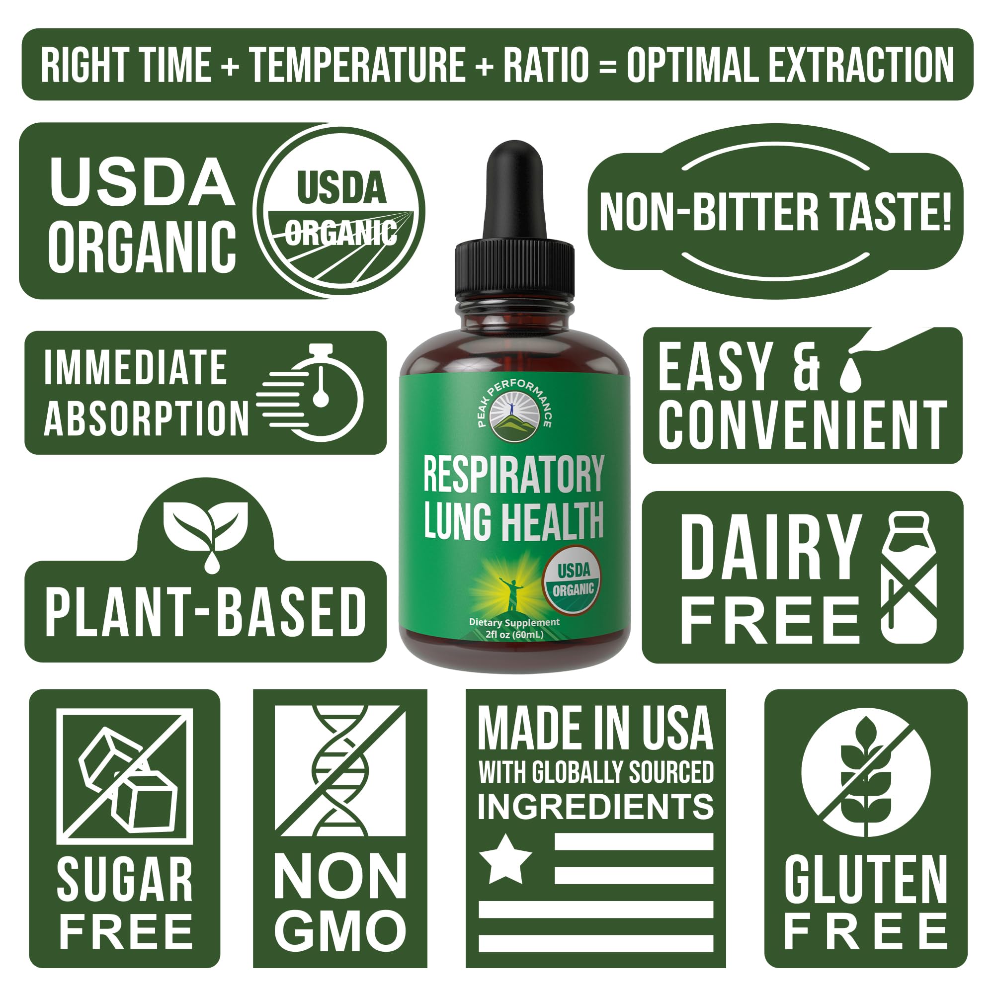 USDA Organic Lung Detox for Smokers and Non Smokers with 6 Top Ingredients. Mullein Leaf, Marshmallow Root, Calendula. Lungs Cleanse for Better Respiratory Health. Liquid Drops Tincture Supplement Peak Performance Au supplements