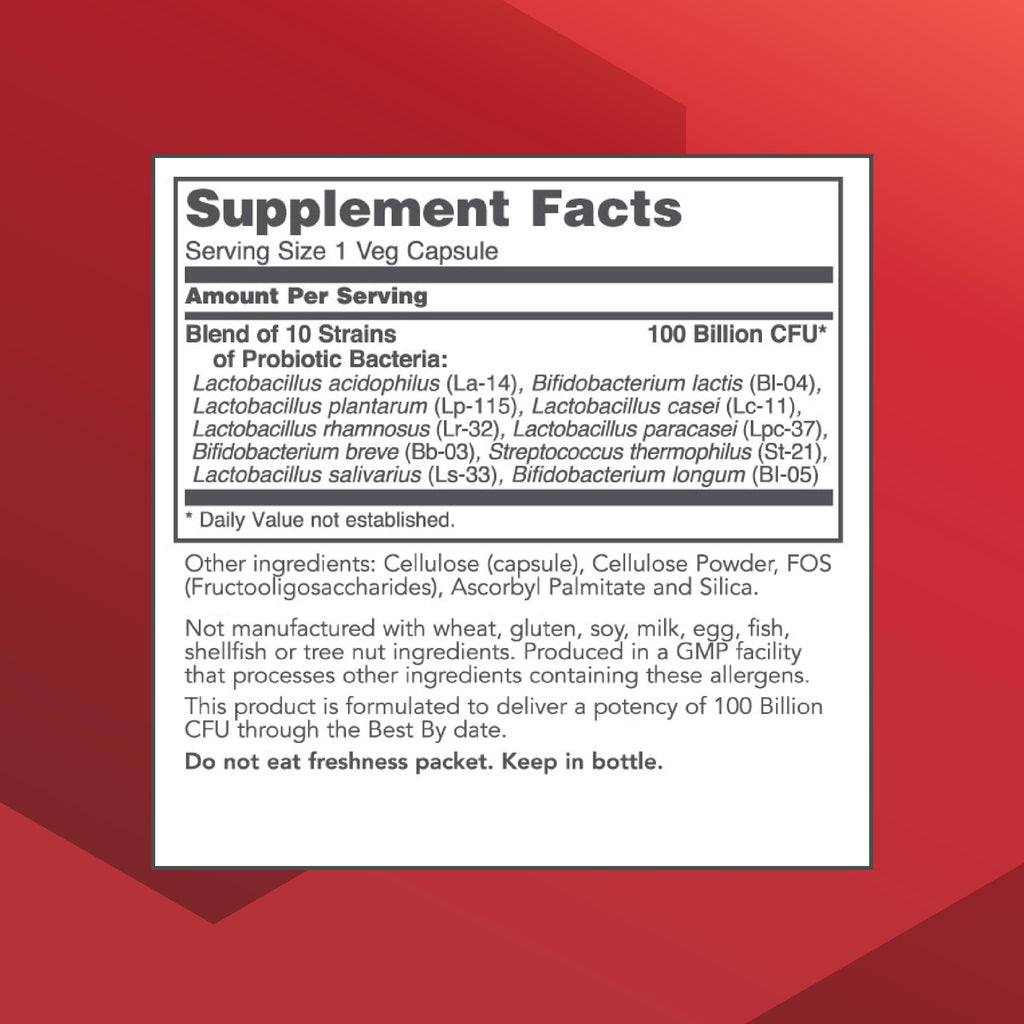 PROTOCOL FOR LIFE BALANCE Proto Dophilus 100 Billion 10 Strains - Support Digestive Gut Health Immune System & Detox - Dairy, Wheat, Soy & Gluten Free - Vegan & Nut Free - 30 Veg Capsules