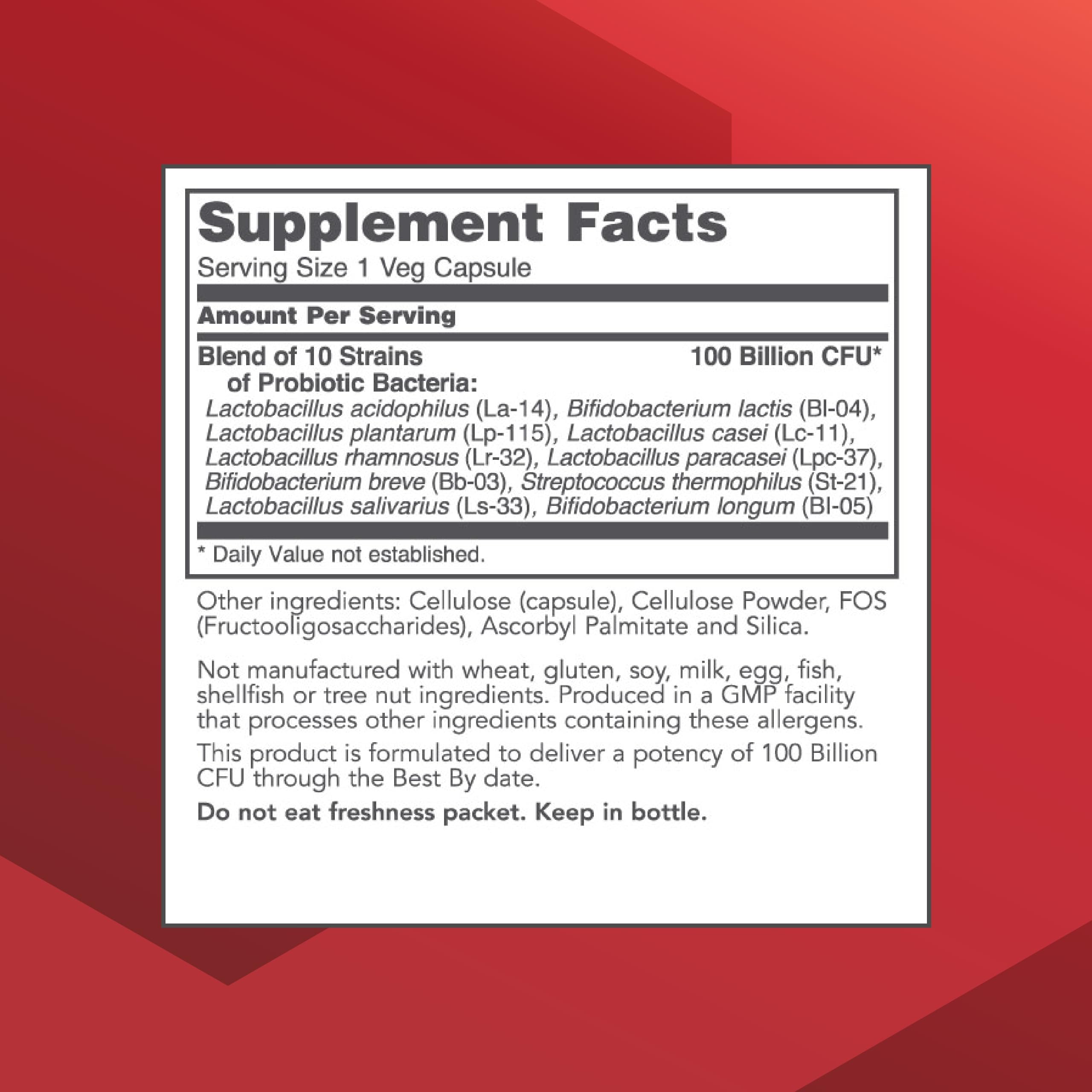 PROTOCOL FOR LIFE BALANCE Proto Dophilus 100 Billion 10 Strains - Support Digestive Gut Health Immune System & Detox - Dairy, Wheat, Soy & Gluten Free - Vegan & Nut Free - 30 Veg Capsules