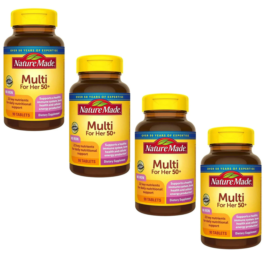 Nature Made Multi for Her 50+ Vitamin/Mineral Tablets 90 ea (Pack of 4) Nature Made Au supplements