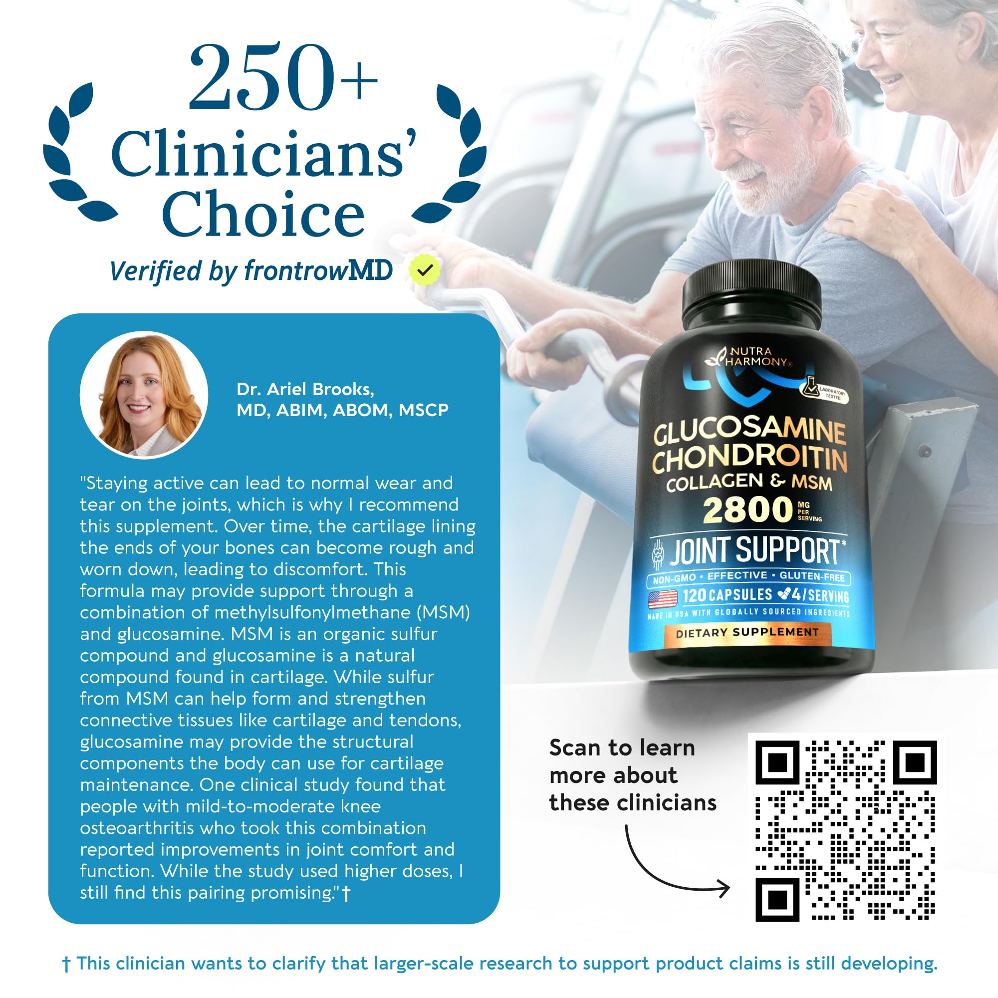 Glucosamine Chondroitin MSM Collagen | HSA | Joint Support Supplement 2800 mg | Made in USA | FSA Approved Product Items | Flexibility Nutritional Vitamins