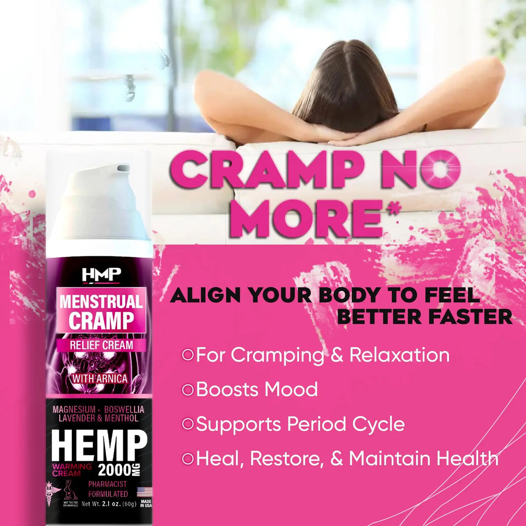 HMP BRANDS Menstrual Cramp Hemp Cream Supports Period Cramps Including Pre - Menstrual Cramp HMP BRANDS Au supplements