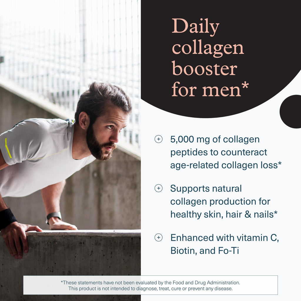 Youtheory Men’s Collagen - 5,000 mg Hydrolyzed Collagen Peptides - with Amino Acids, Vitamin C, & Natural Ingredients - Supports Joint, Muscle, Hair & Nail Health