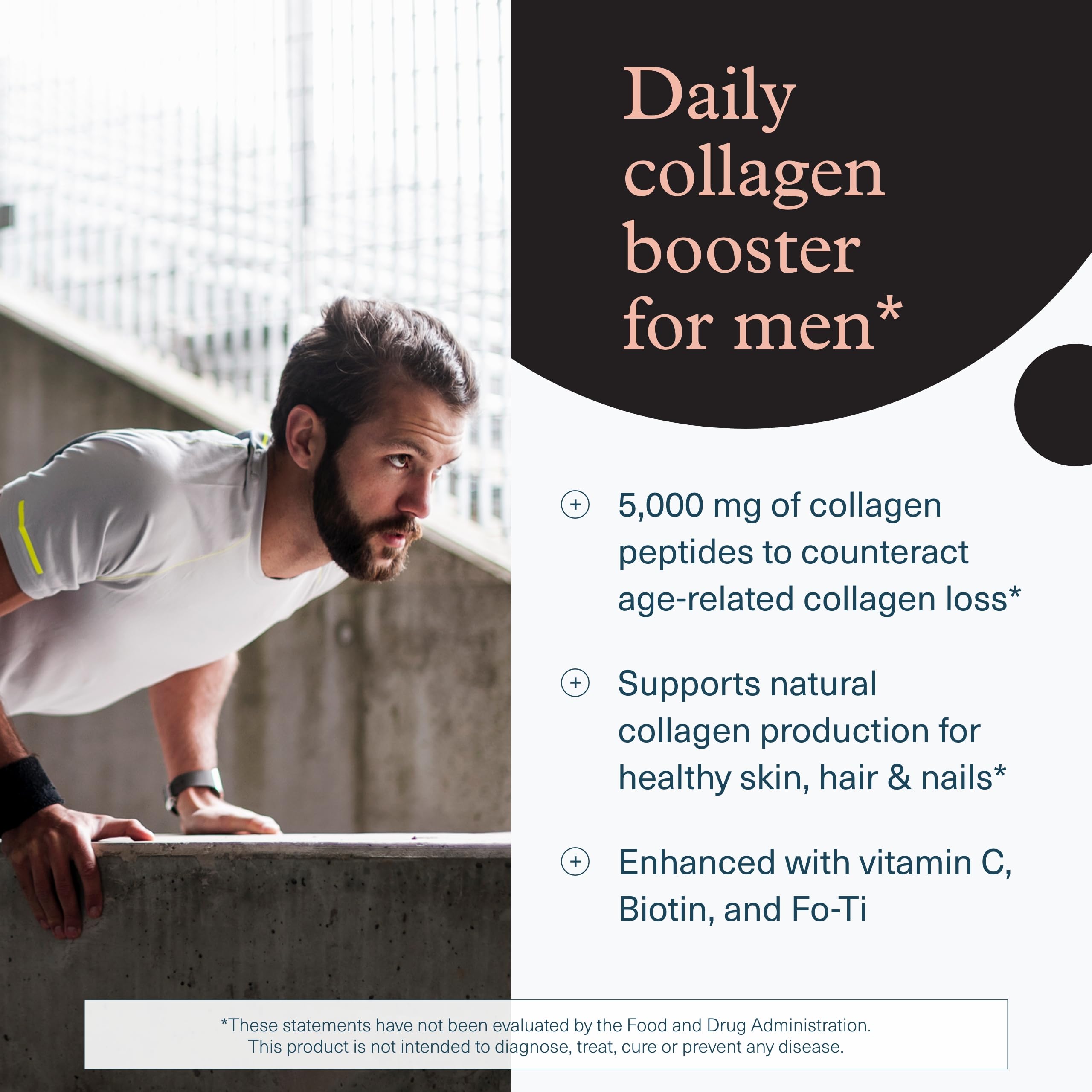 Youtheory Men’s Collagen - 5,000 mg Hydrolyzed Collagen Peptides - with Amino Acids, Vitamin C, & Natural Ingredients - Supports Joint, Muscle, Hair & Nail Health