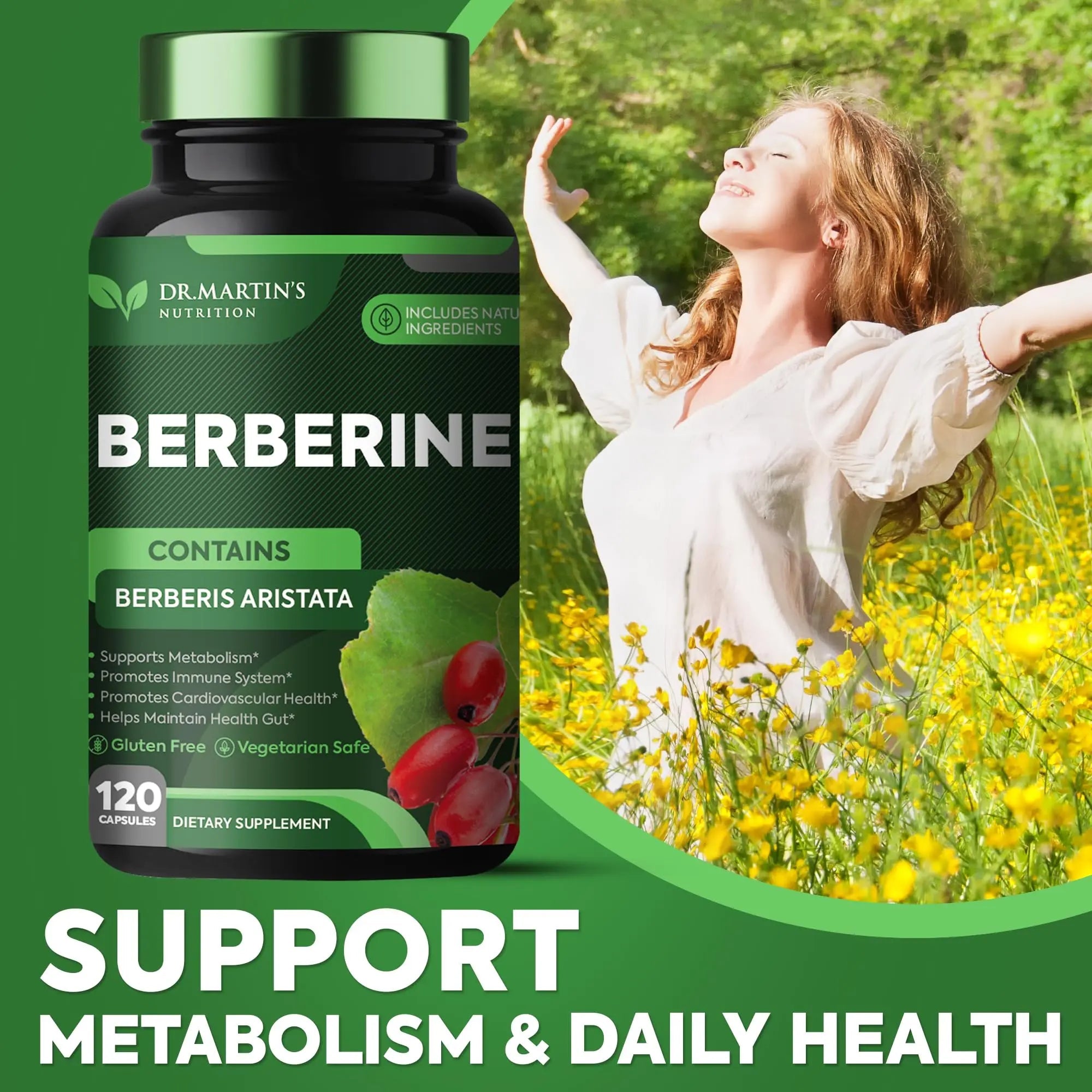 Potent 1200mg Berberine Supplement | 120 Capsules | Berberine HCL Supplement For Healthy DR. MARTIN'S NUTRITION Au supplements