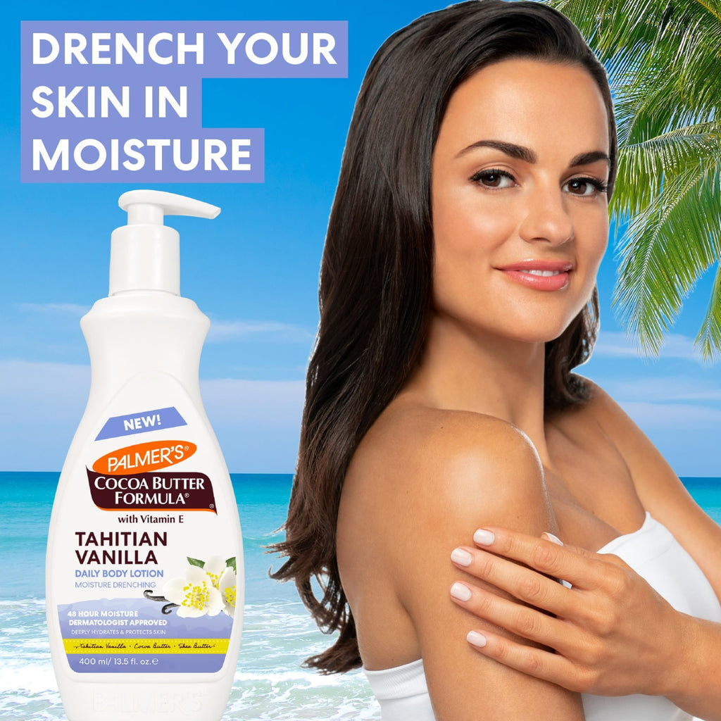 Palmer's Cocoa Butter Formula Tahitian Vanilla Body Lotion, 13.5 Oz, Daily Moisturizing Lotion for Dry Skin with Shea Butter & Vitamin E