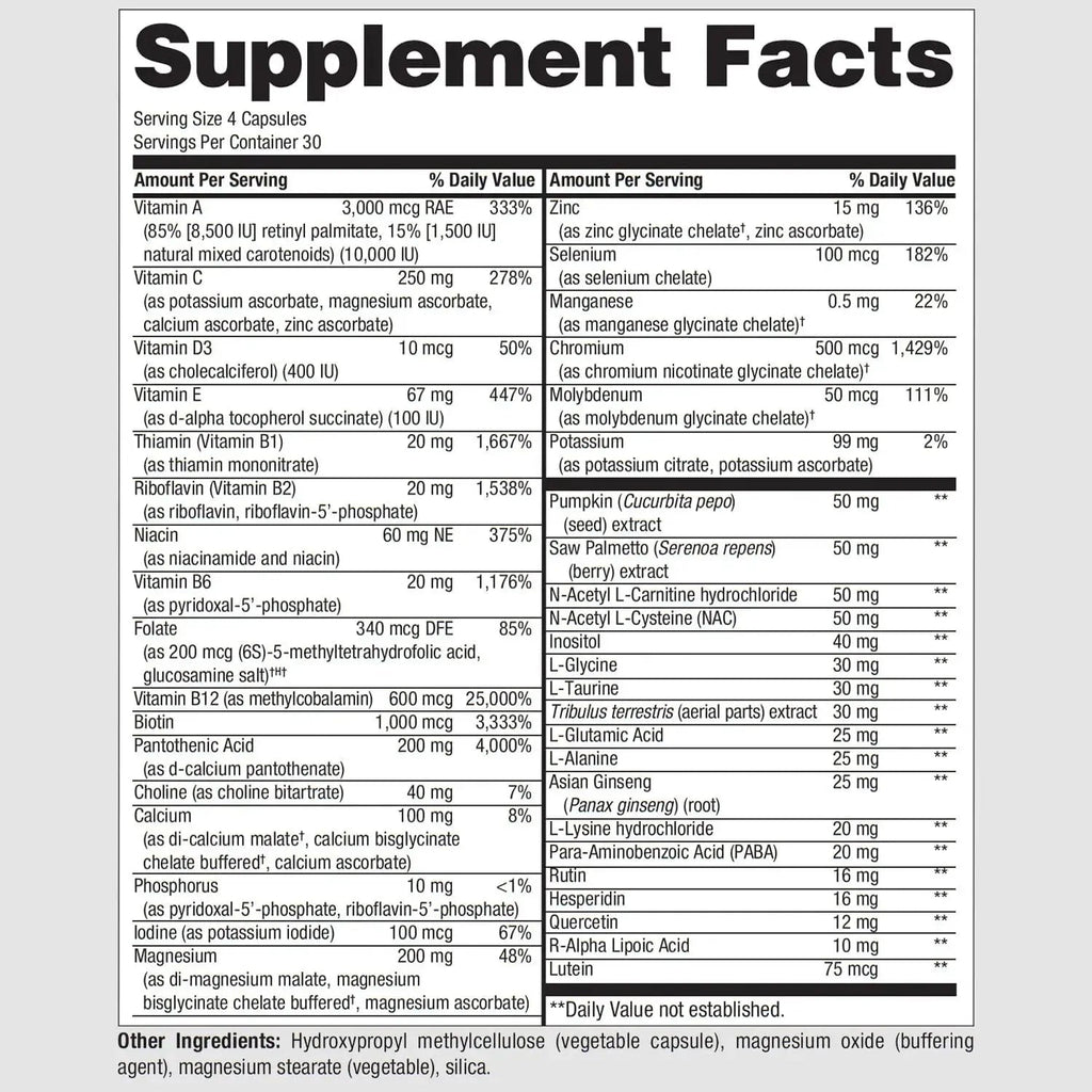 PureFormulas PureMulti for Men - Daily Comprehensive Multivitamin for Men's Health, Vitality, Energy, Focus, & Performance. Mens Vitamins A, C, D, E, & B12 PureFormulas Au supplements