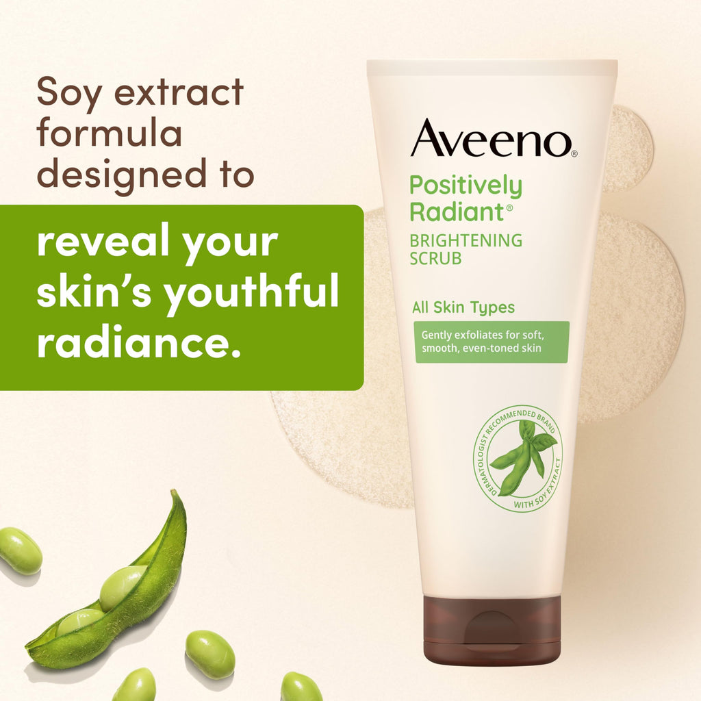 Aveeno Positively Radiant Skin Brightening Daily Facial Scrub with Moisture-Rich Soy Extract