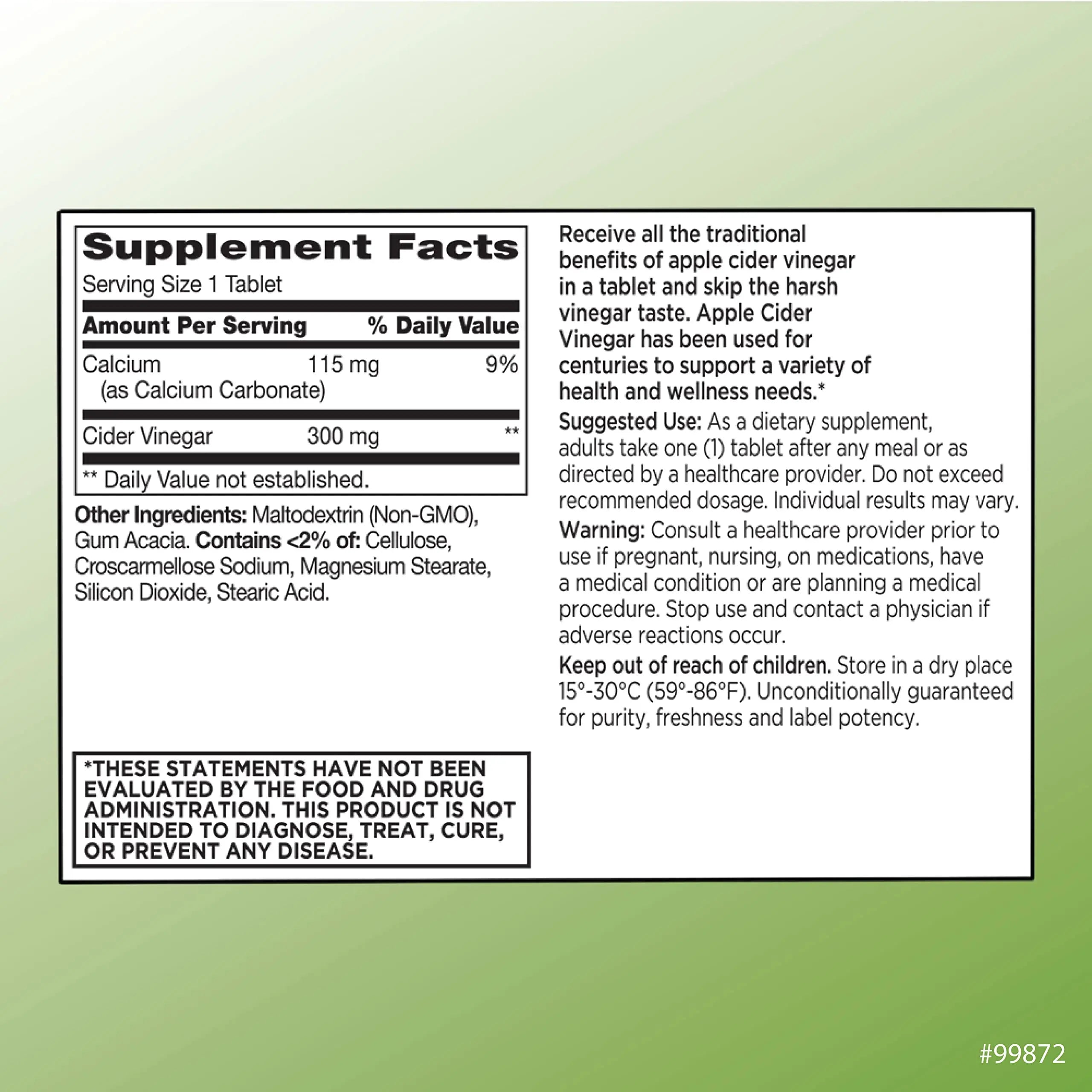 Quality Choice Apple Cider Vinegar 300 mg - General Health and Wellness - Dietary Supp Quality Choice Au supplements