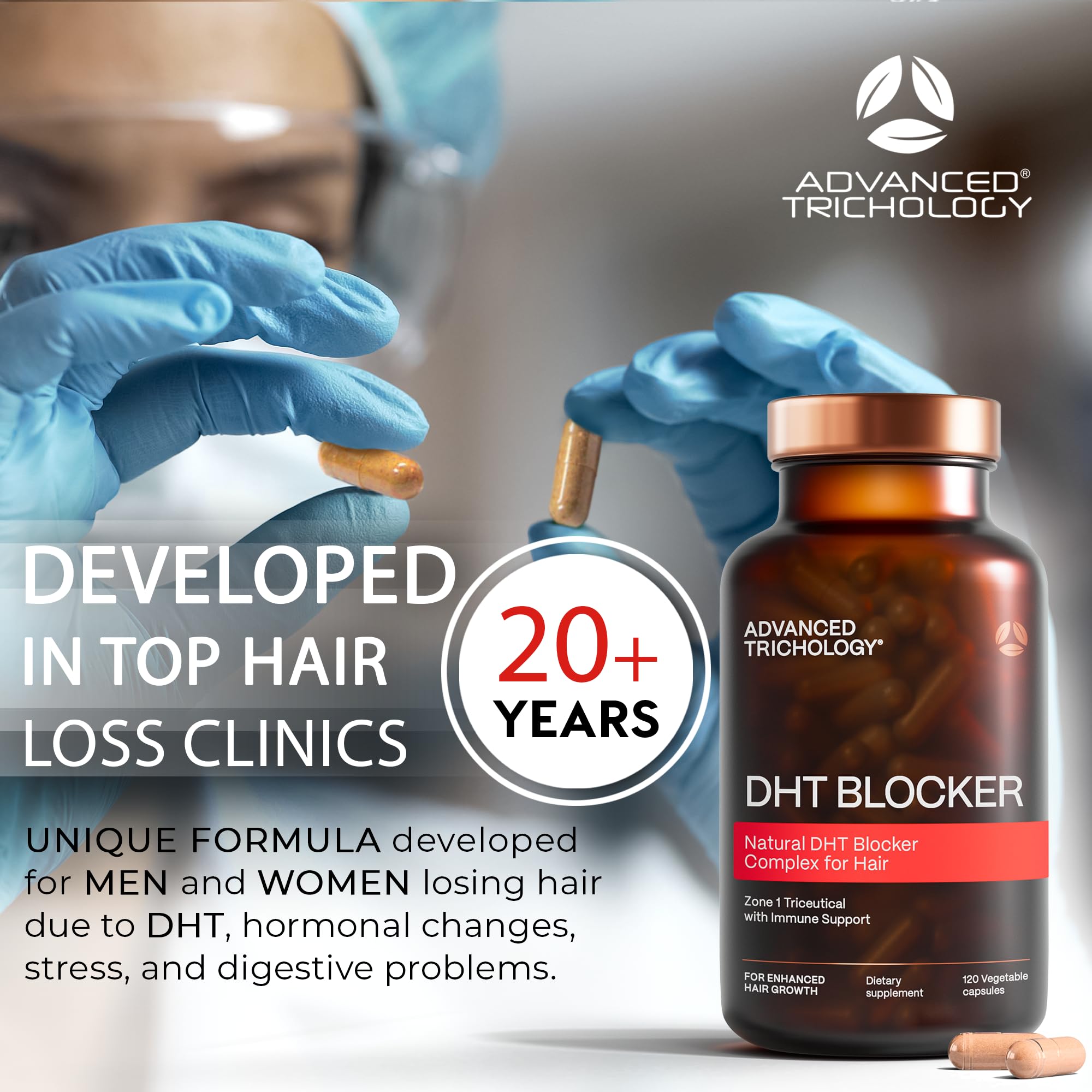 DHT Blocker - Hair Growth Supplement for Genetic Thinning for Men and Women | Approved* by American Hair Loss Association | Guaranteed, Backed by 20 Years