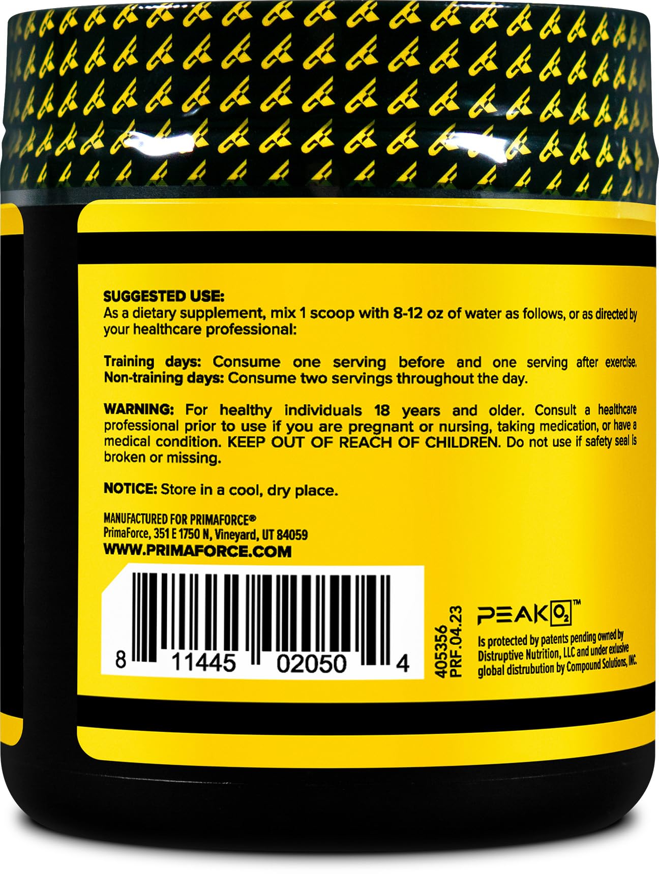 PrimaForce Peak O2 Workout Supplement, 120 Grams - Proprietary Blend, Non-GMO, Vegan and Gluten Free Primaforce Au supplements
