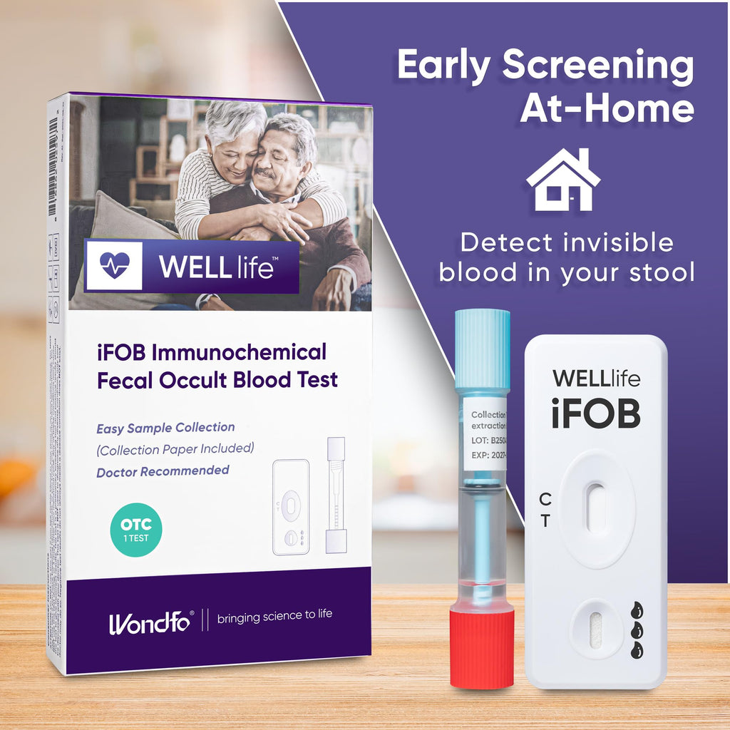 WELLlife iFOB Immunochemical Fecal Occult Blood Test, Colon Screening Test Kit Stool Test at Home Easy to Use, 1 Test Detect Hidden Blood in 10 Minutes FOB Test for Home WELL LIFE Au supplements