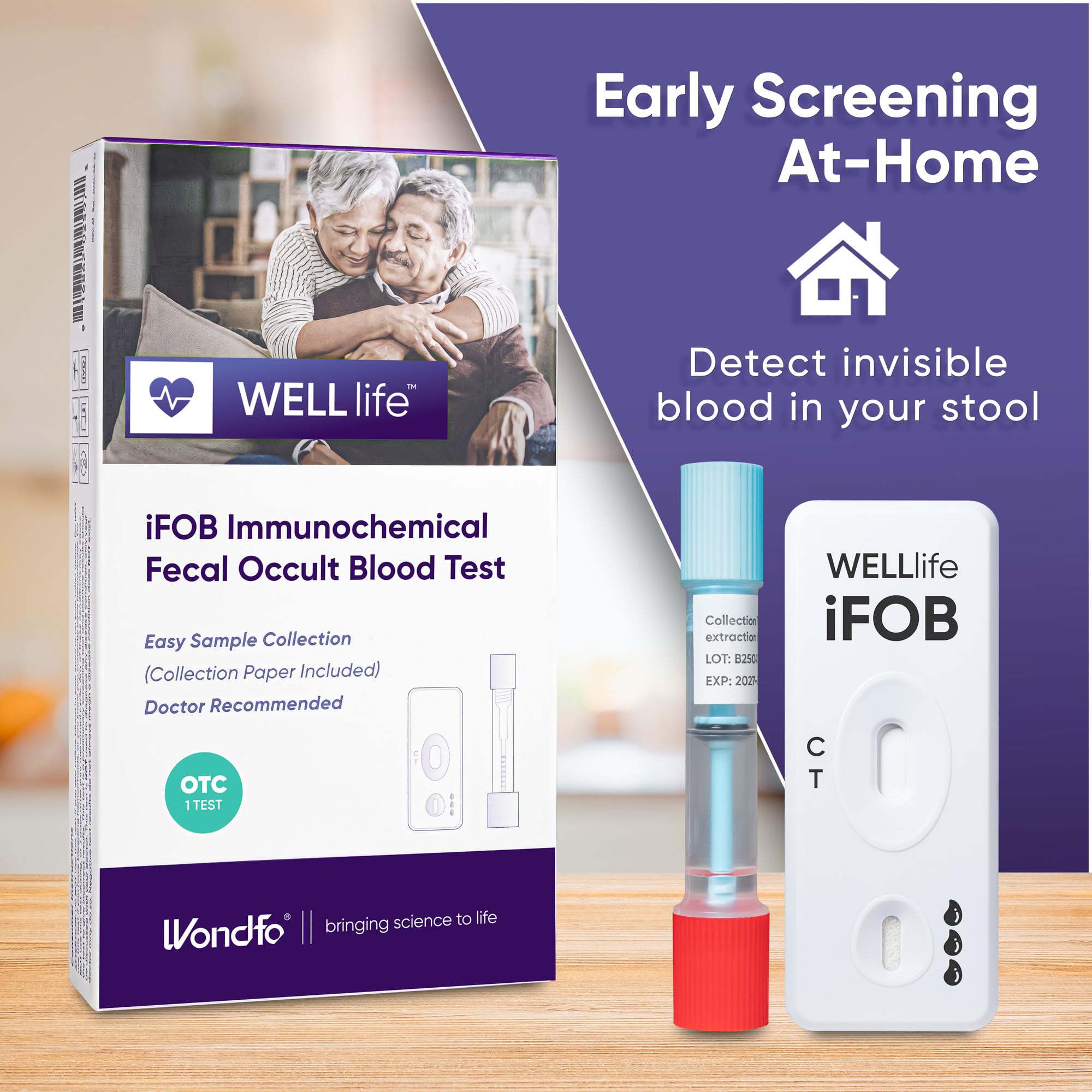 WELLlife iFOB Immunochemical Fecal Occult Blood Test, Colon Screening Test Kit Stool Test at Home Easy to Use, 1 Test Detect Hidden Blood in 10 Minutes FOB Test for Home WELL LIFE Au supplements