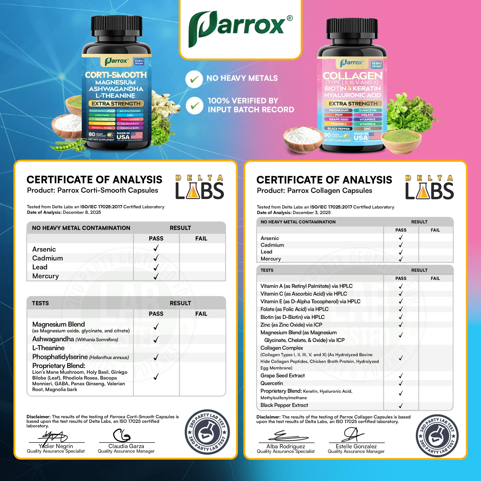 Parrox Shining Serenity Set, Cortisol Support with Ashwagandha, L-Theanine, Magnesium, Lions Mane, GABA, Bacopa Monnieri, Collagen I, II, III, V, X, Folate, Biotin, Keratin, Hyaluronic Acid, Quercetin Parrox Au supplements
