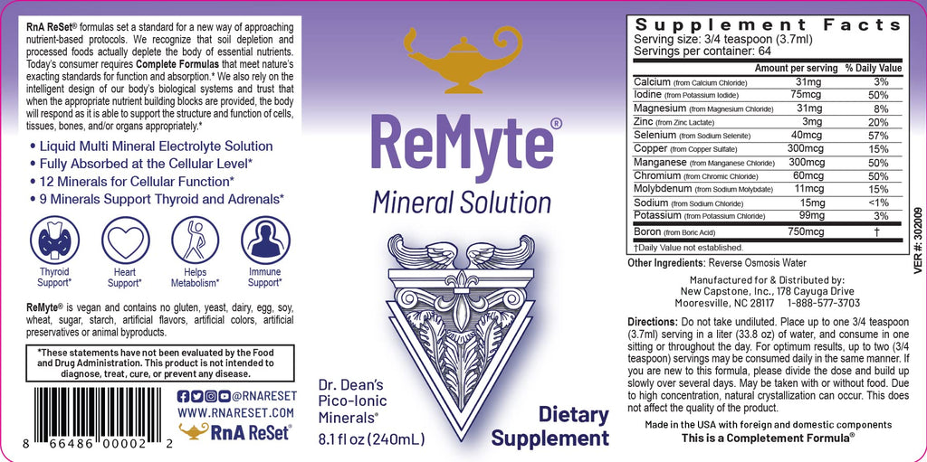 RnA ReSet ReMag & ReMyte – Liquid Magnesium and Multi-Mineral Supplement Bundle, 8.1 Fl Oz Each (2-Pack) NSF Certified RnA ReSet Au supplements