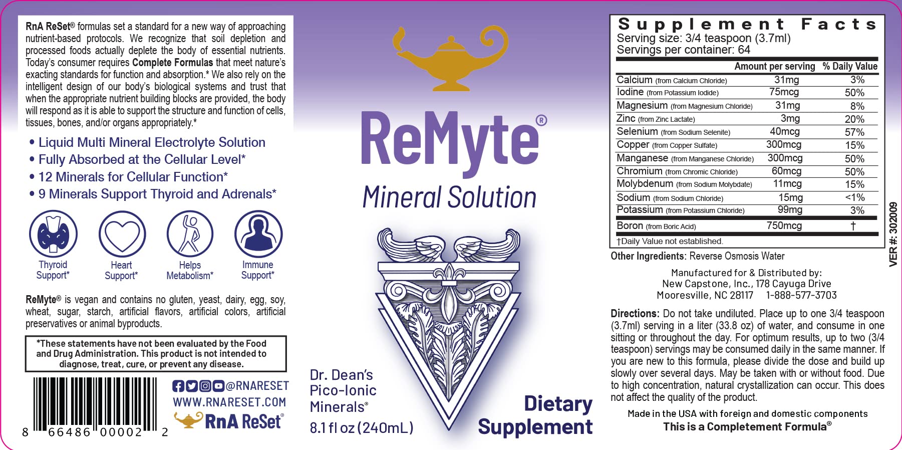 RnA ReSet ReMag & ReMyte – Liquid Magnesium and Multi-Mineral Supplement Bundle, 8.1 Fl Oz Each (2-Pack) NSF Certified RnA ReSet Au supplements