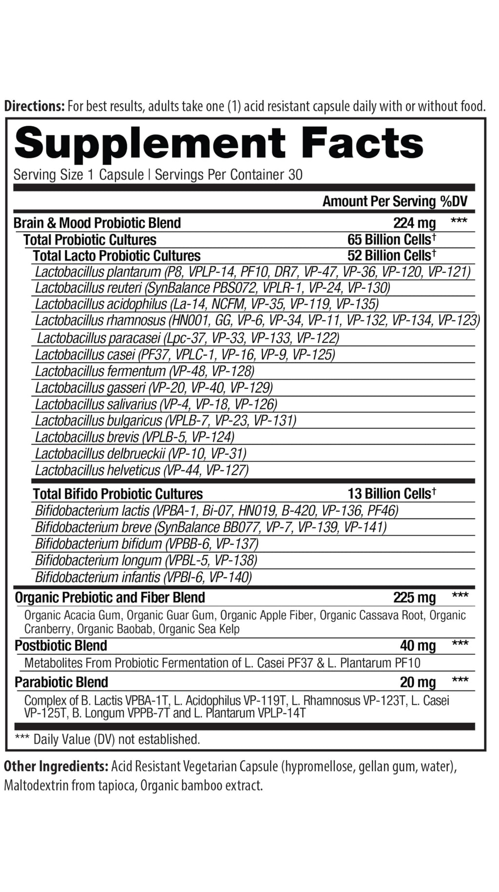 Vital Pro Naturals - Brain & Mood Probiotics + Prebiotics, Postbiotics, Parabiotics, 4-in-1 Health Supplement for Adults, High Potency, 67 Strains, Digestive, Brain and Immune Health, 30 ct Vital Planet Au supplements