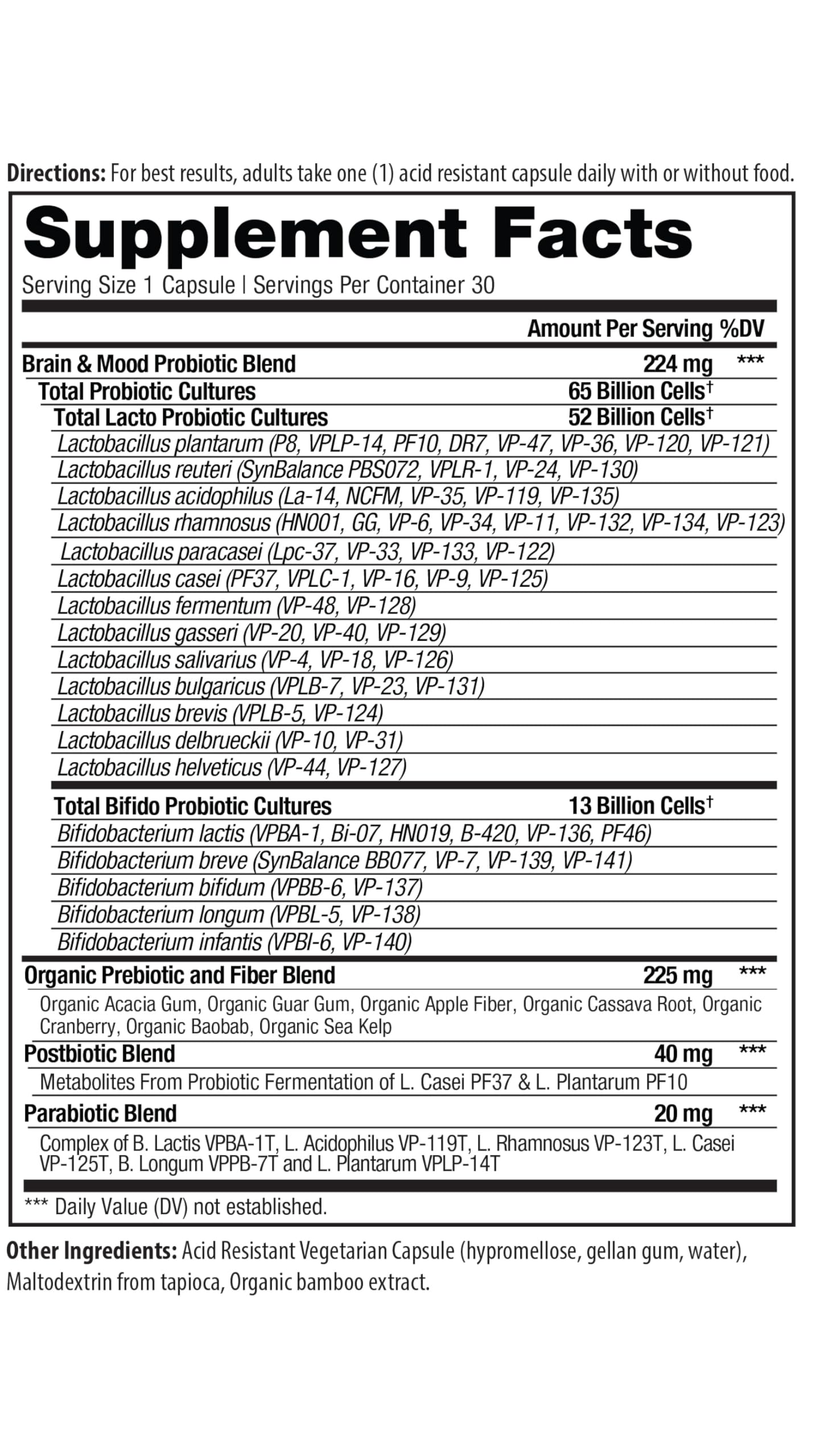 Vital Pro Naturals - Brain & Mood Probiotics + Prebiotics, Postbiotics, Parabiotics, 4-in-1 Health Supplement for Adults, High Potency, 67 Strains, Digestive, Brain and Immune Health, 30 ct Vital Planet Au supplements