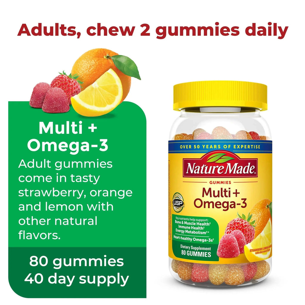 Nature Made Adult & Kids Multivitamin Gummies Combo Pack, Multis with Vitamin C, Vitamin D3, B Vitamins, Zinc, Omega 3 Fish Oil & More Nature Made Au supplements