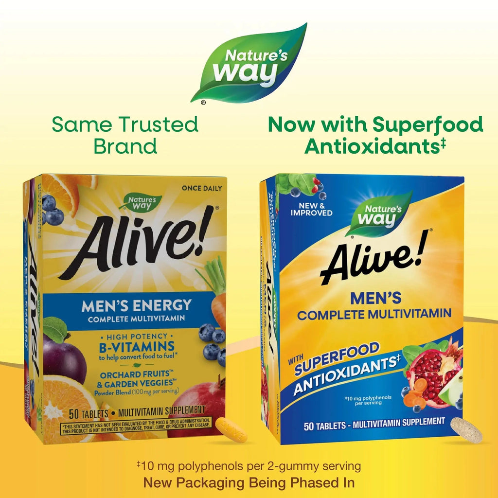 Nature's Way Alive! Men's Complete Multivitamin, Supports Energy Metabolism & Muscle Function*, B-Vitamins, Superfood Antioxidants Nature's Way Au supplements