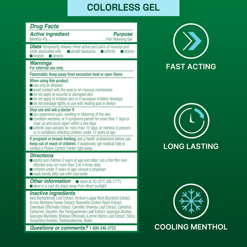 Biofreeze Pain Relief Gel for Knee, Neck, Hip, Joint, Shoulder, & Simple Backache, Arthritis Pain Reliever, Sore Muscle Relief, Colorless Menthol Gel 4 Fl Oz (Pack of 3) Biofreeze Au supplements