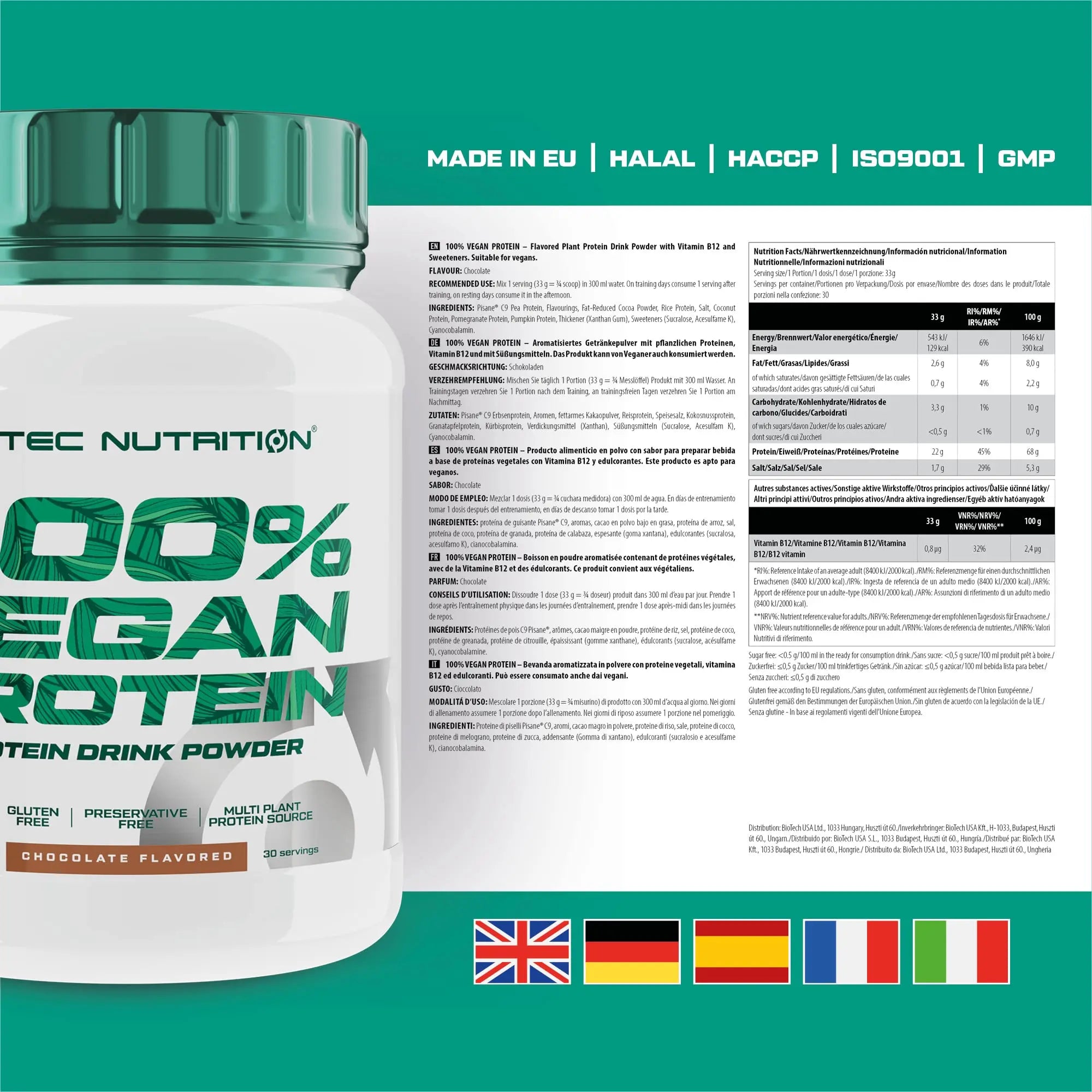 Scitec Nutrition 100% Vegan Protein – 5 Plant-Based Protein Sources – Fortified with Vitamin B12 Scitec Nutrition Au supplements