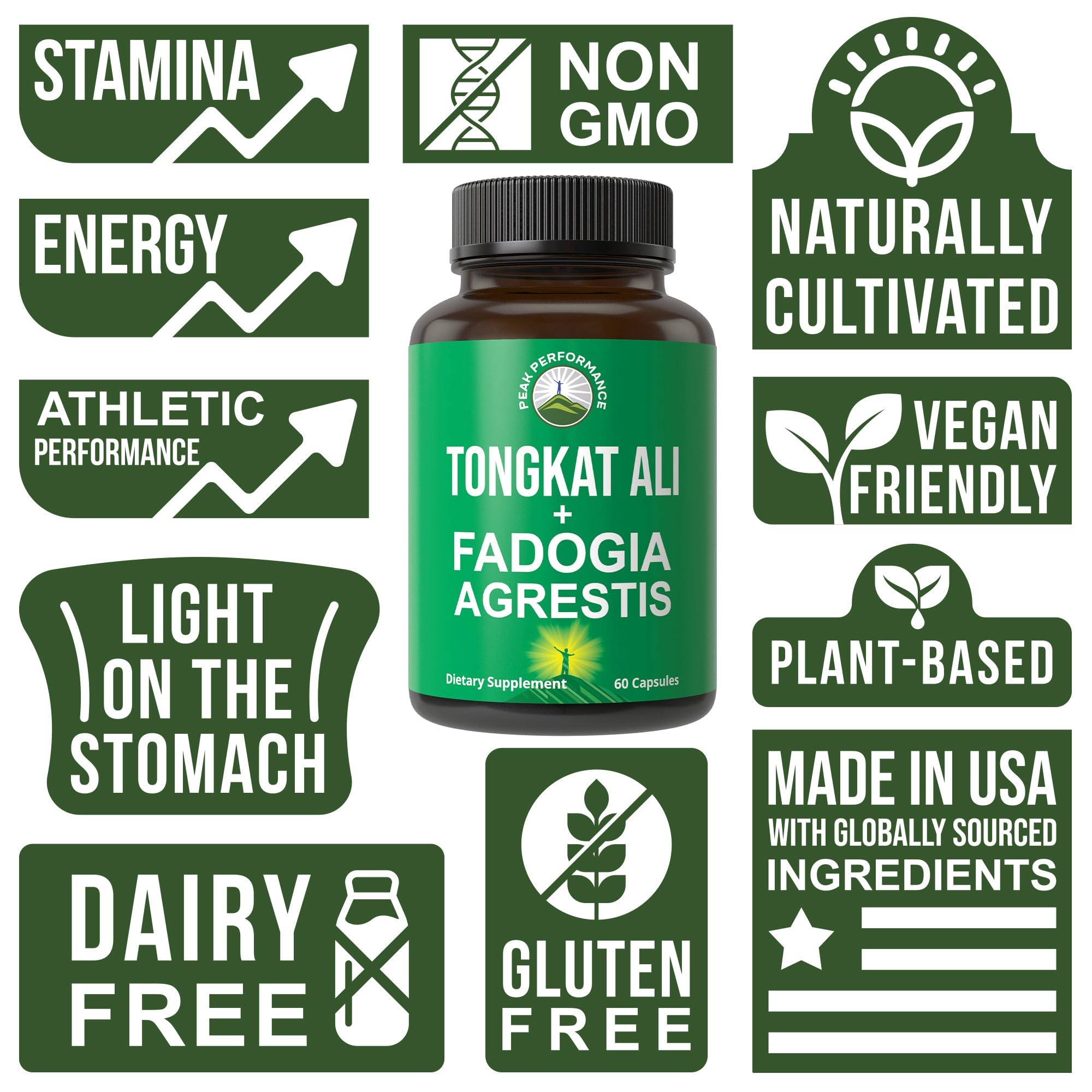 Tongkat Ali + Fadogia Agrestis 2-in-1 T Supplement for Men. Ultra High Strength Tongkat-Ali Longjack Extract + Fadogia Agrestis Extract. Vegan Capsules. Support Natural Energy. USA Tested Pills Peak Performance Au supplements