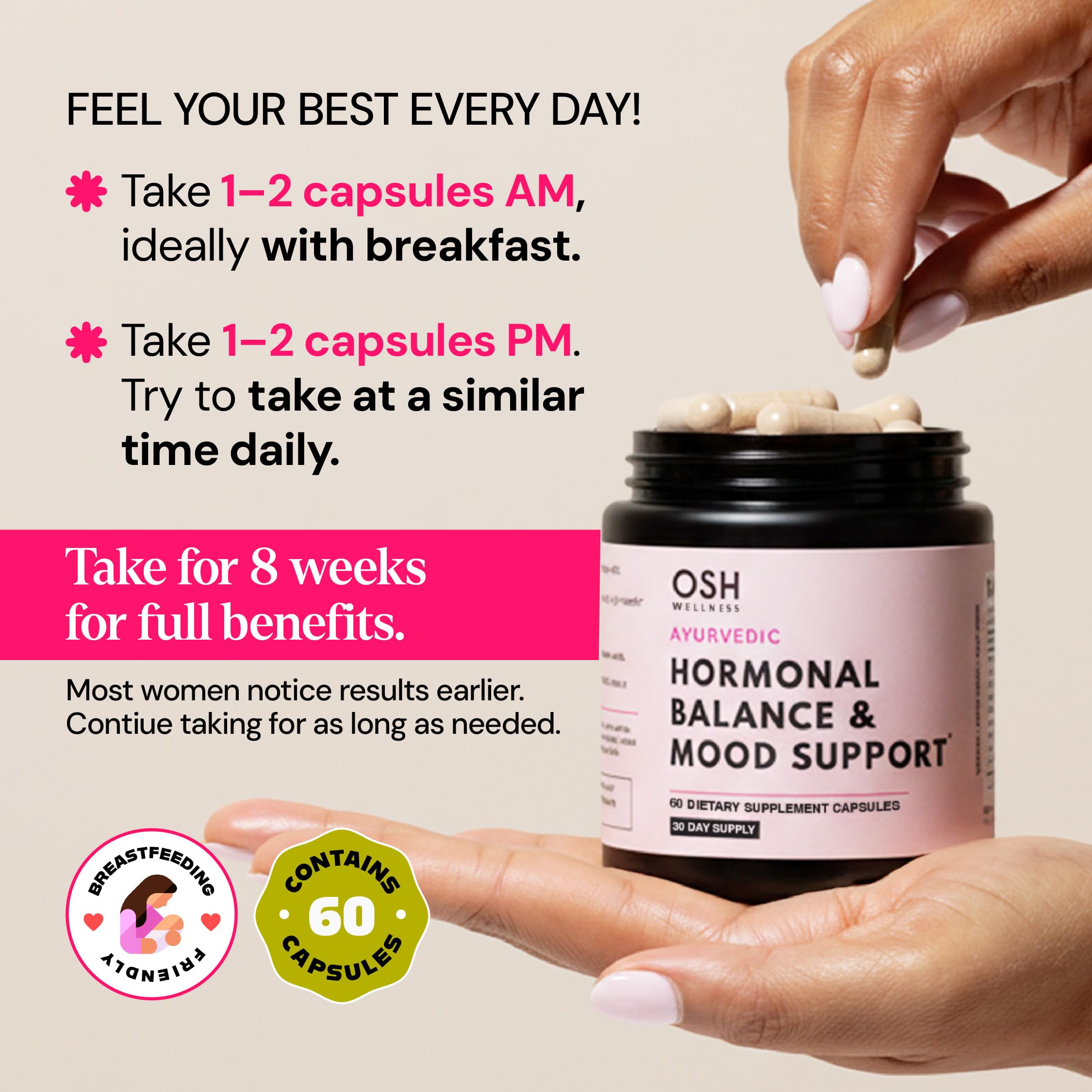 Ayurvedic Hormone Balance for Women | Cortisol Reducer | Mood, Energy, & Sleep Support | Regulates Estrogen | Stress Relief | Ashwagandha, Rhodiola, & Shatavari