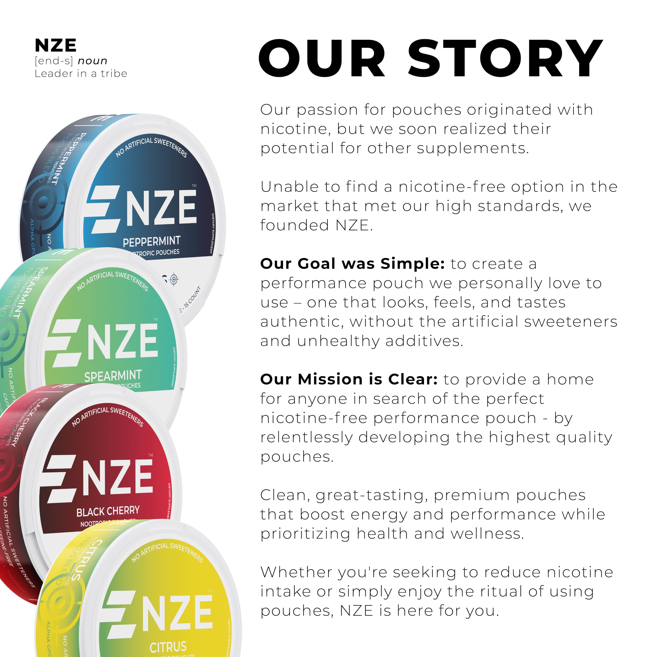NZE Caffeine Free Nootropic Pouches (Black Cherry) - Nootropic Pouches with Alpha GPC, L-Tyrosine & L-Theanine - No Sugar or Artificial Sweeteners - 15 Pouches Per Can - 5 Pack NZE Au supplements