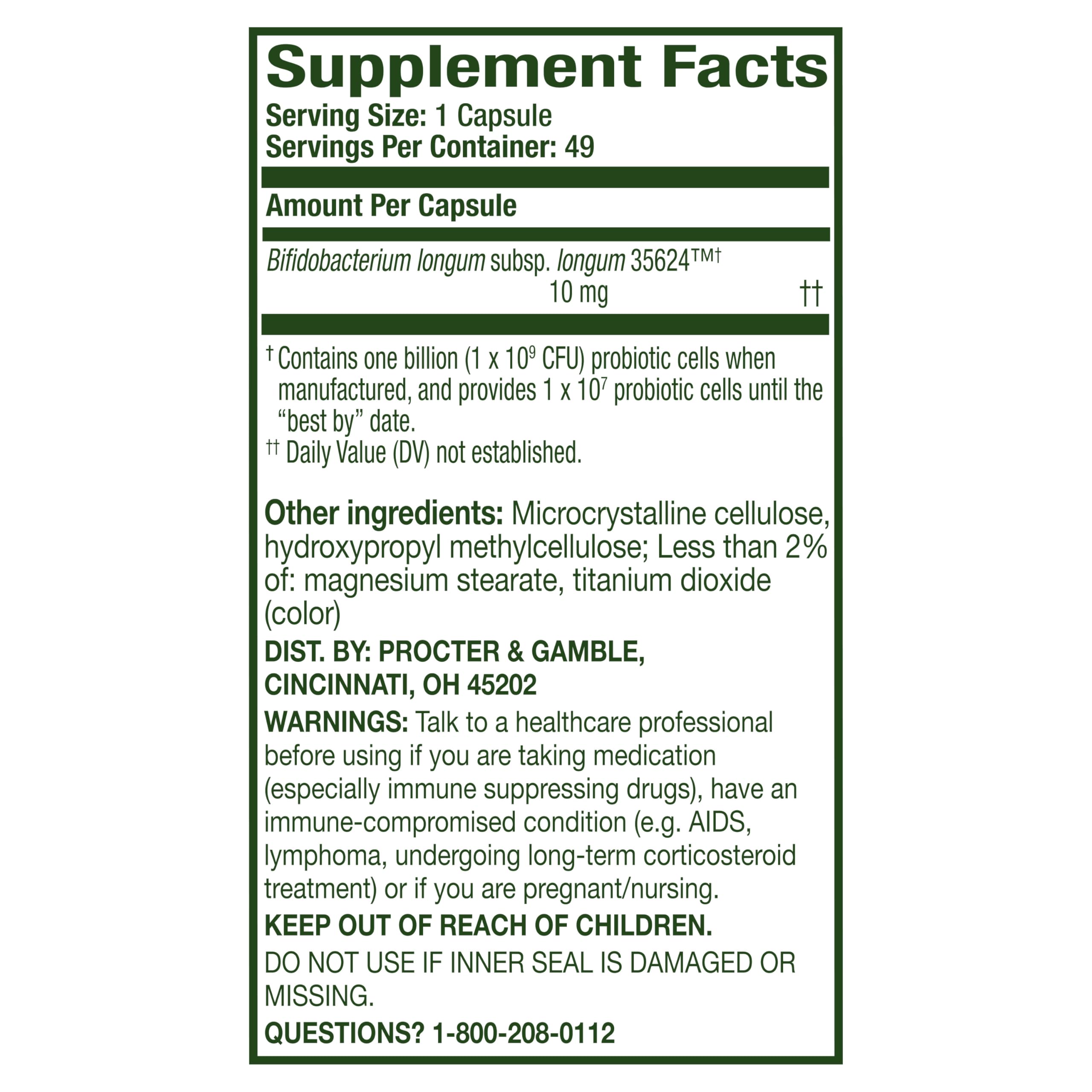 Align Probiotic, 24/7 Digestive Support*§, Probiotics for Women and Men, Probiotics for Digestive Health, Men and Womens Probiotic Capsules Help Relieve Occasional Bloating & Gas*, 49 Capsules Align Au supplements
