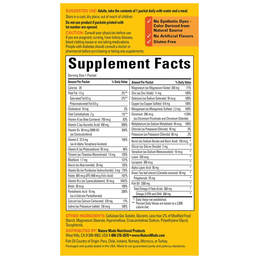 Nature Made Diabetes Health Pack, Daily Dietary Supplements for Nutritional Support, 30 Packets, 30 Day Supply Nature Made Au supplements