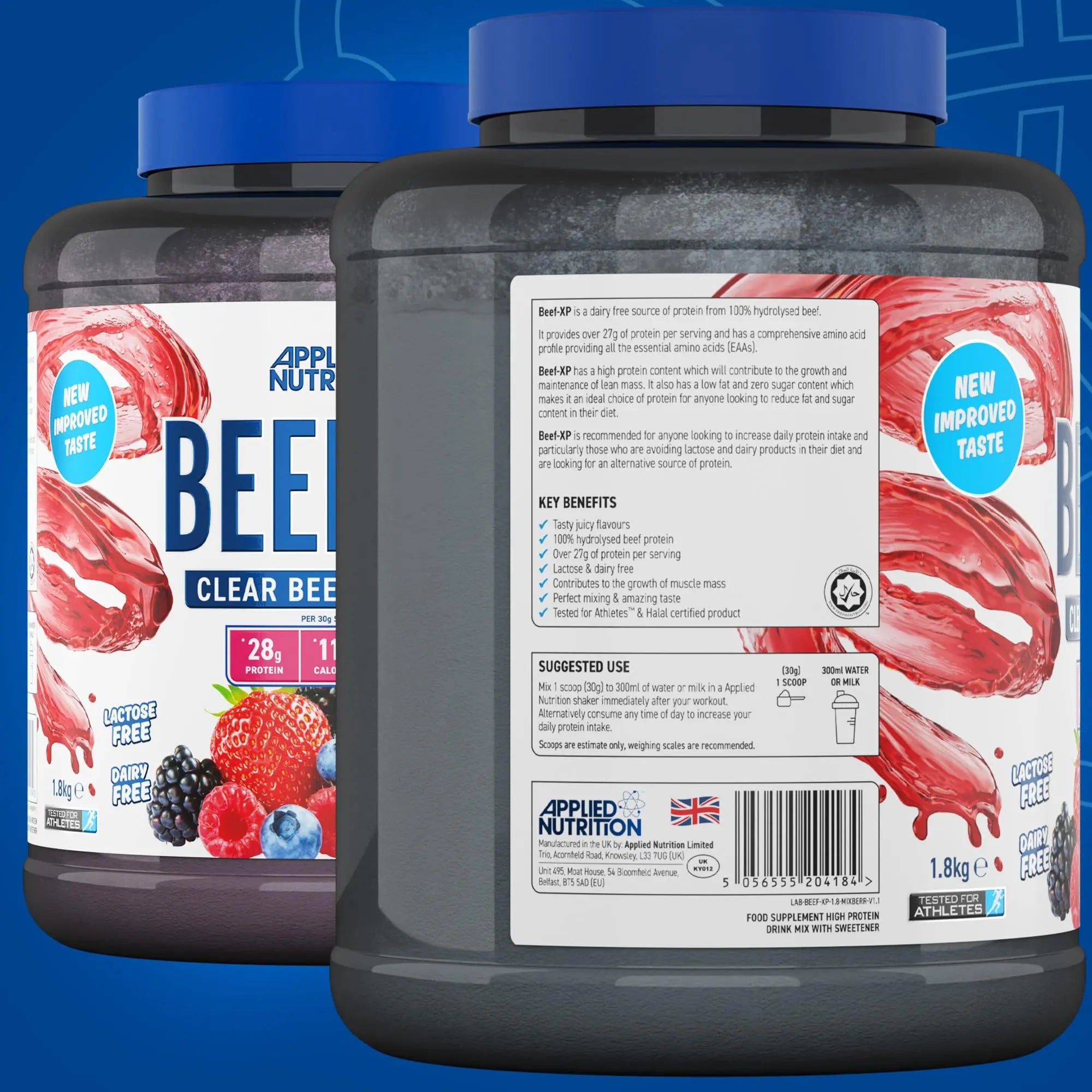 Applied Nutrition Beef XP - Clear Hydrolysed Beef Protein Isolate, Fruit Juice Style, Dairy Free Beef Protein Powder Applied Nutrition Au supplements