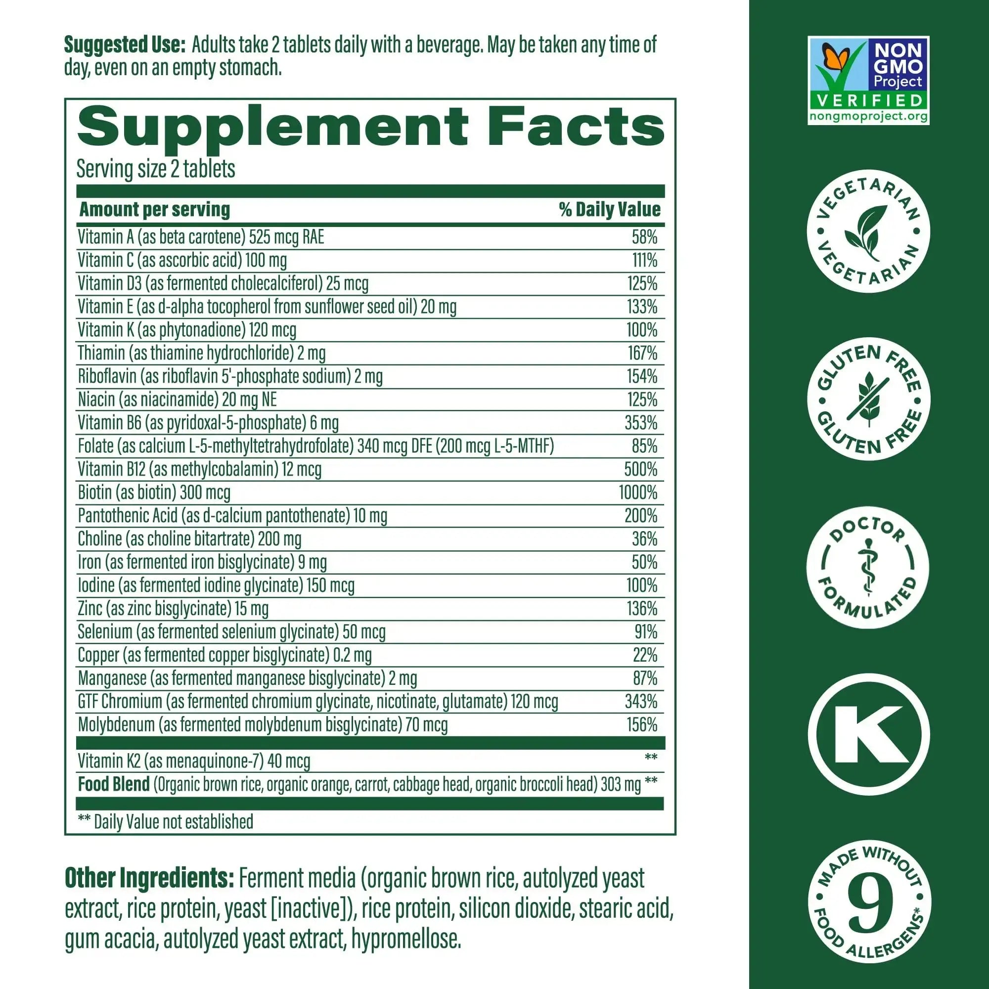 MegaFood Women's 40+ Multivitamin - Multivitamin Supplement for Women with Iron, Vitamins C, B12, K2, A, B6, Choline, and more MegaFood Au supplements