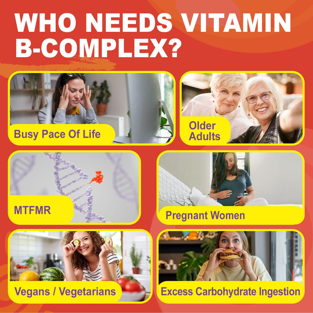 Methylated Vitamin B Complex Gummies for Women & Men - 12-in-1 Multivitamin with 1000 mcg Methyl B12, 1700 mcg Methylfolate, 2000 mcg Biotin, Inositol for Energy