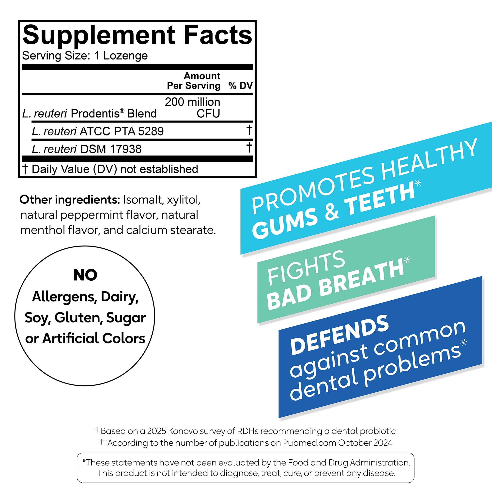BioGaia Prodentis | Oral Probiotics | Promotes Healthy Gums & Teeth | Defends Against Bad Breath & Dental Problems | Improves Oral Health