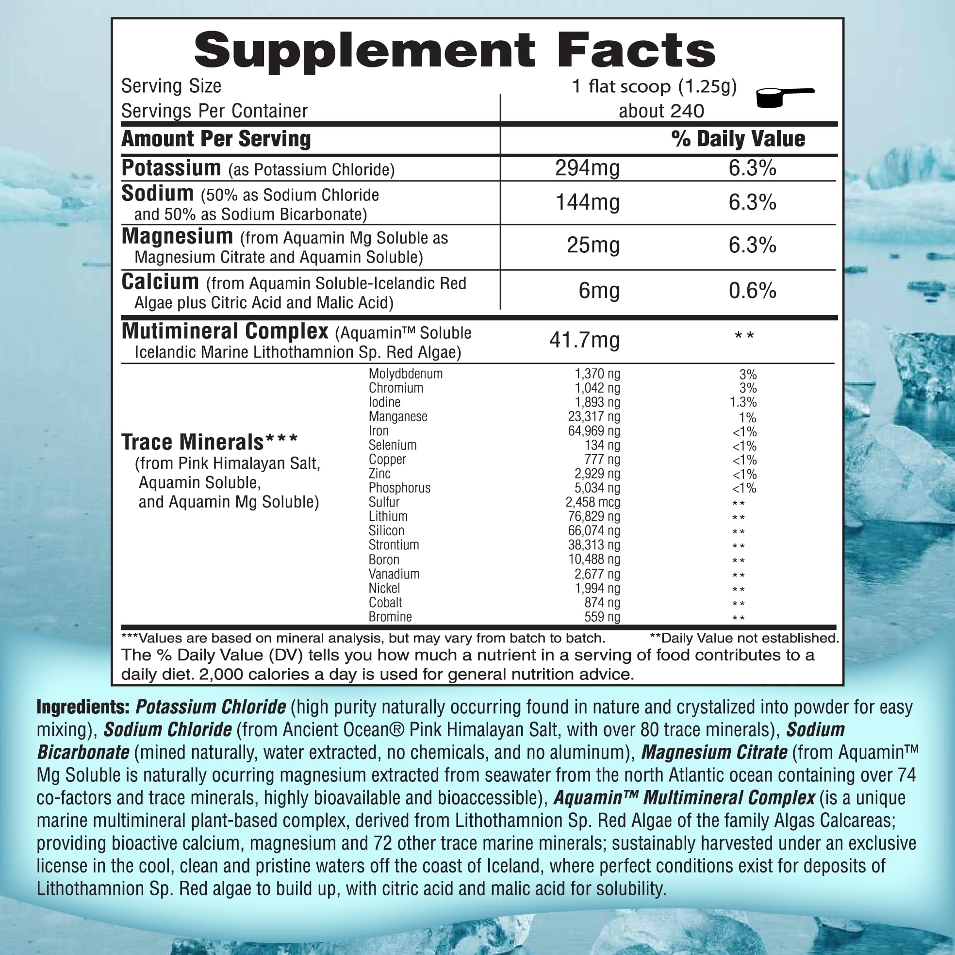 FAST LYTE No Sugar Electrolytes Powder in the Raw | Mix in Coffee, Soup, Juice, Water, Smoothies, Broth, Anything | No Sweeteners or Flavorings | Keto & Sugar Free | Non-GMO & Vegan