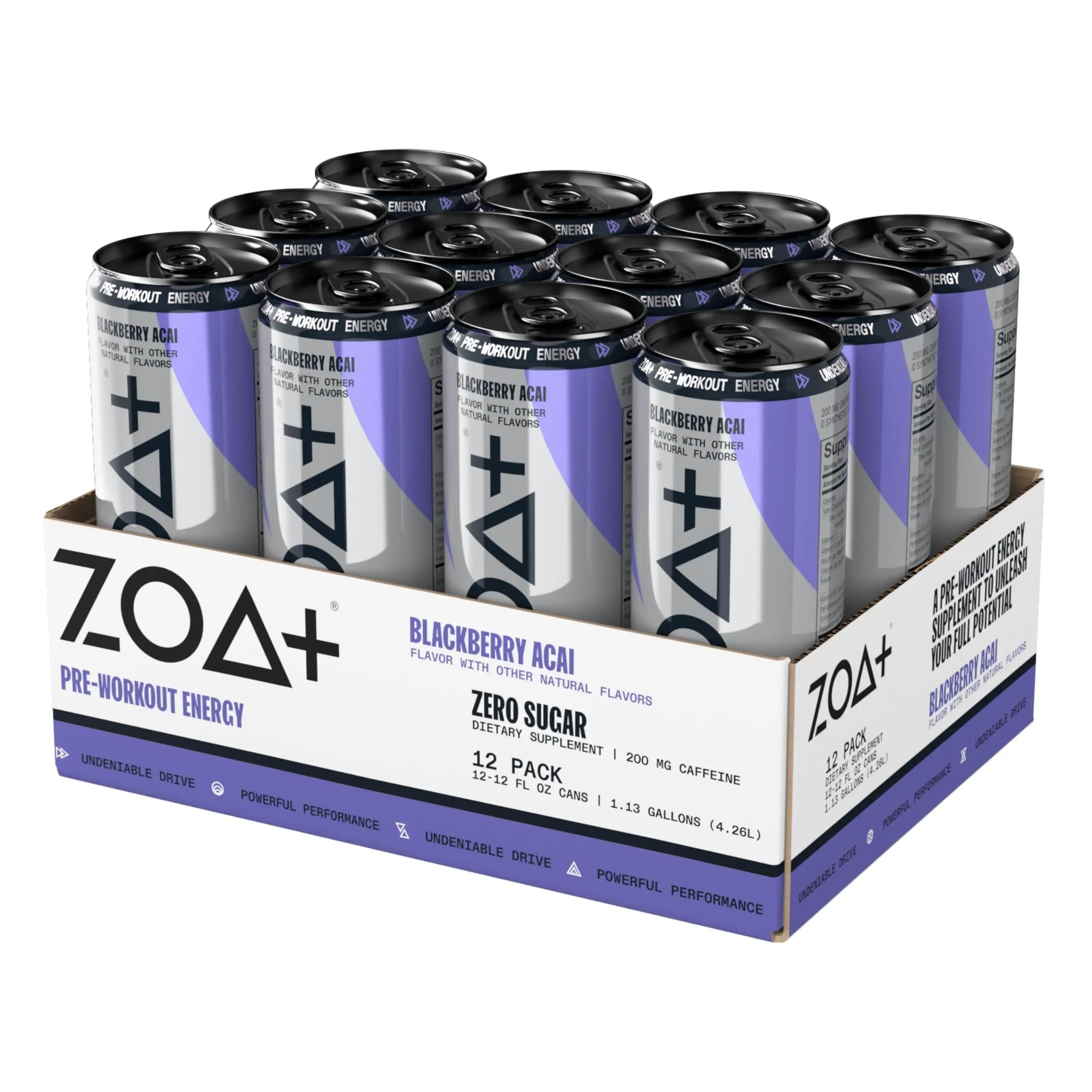 ZOA Plus Sugar-Free Pre-Workout Drink, Ready to Drink with Nitric Oxide, Vitamin B, C and D ZOA Au supplements