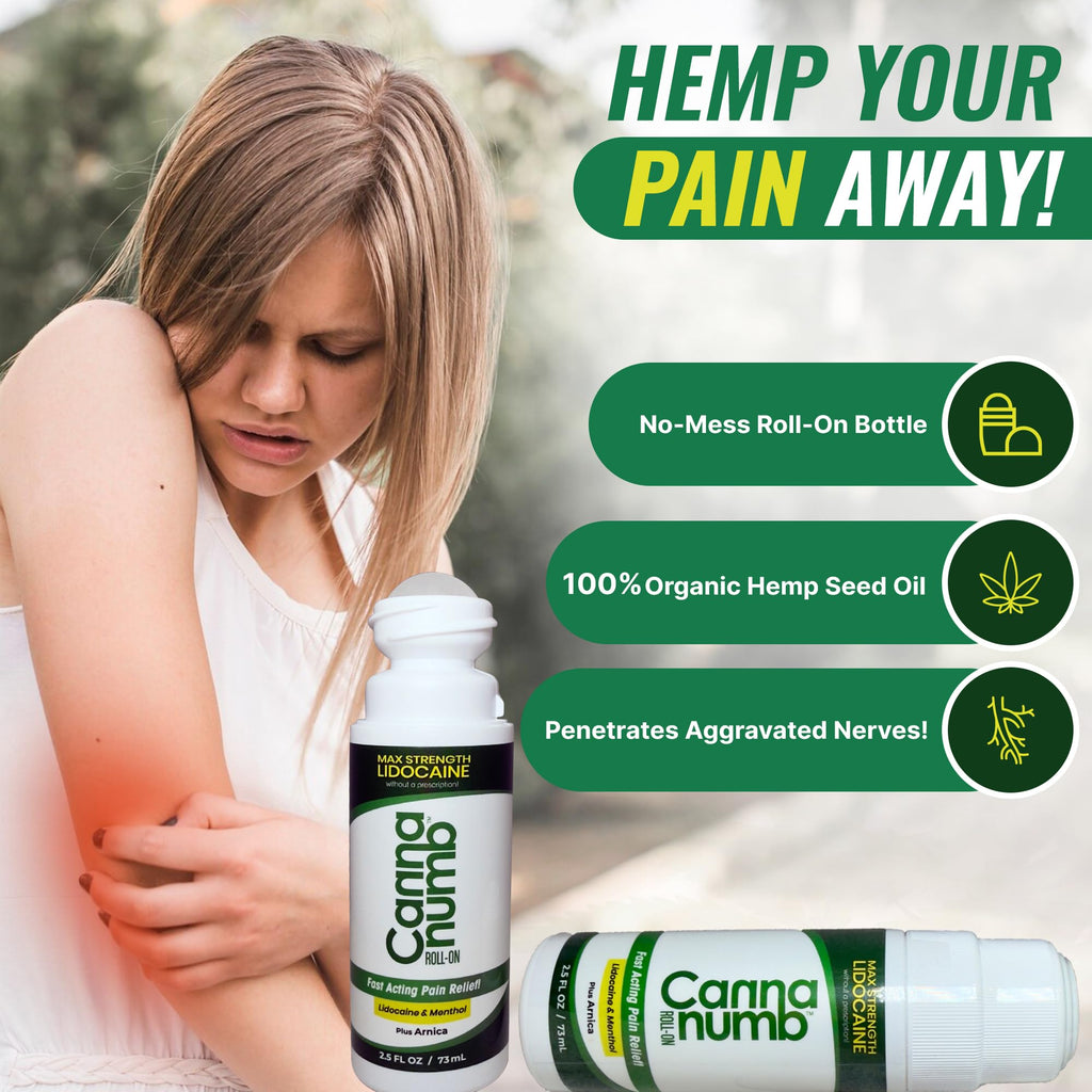 Cannanumb Pain Relief Roll On with Lidocaine, Fast Acting Pain Relief with Arnica + Boswellia + Menthol - 2.5oz Cannanumb Au supplements