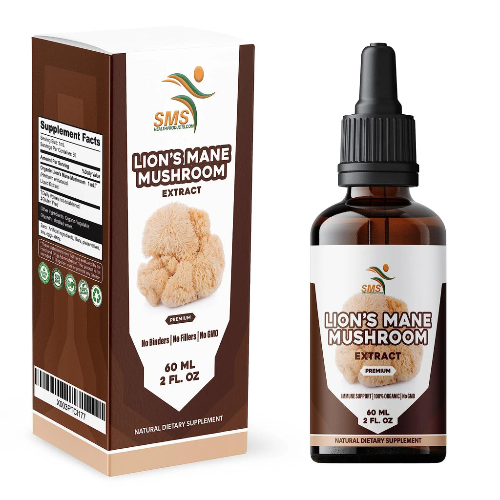 Lion's Mane Mushroom Drops Supplement, Lions Mane Tincture, Natural SMSHEALTHPRODUCTS.com Au supplements