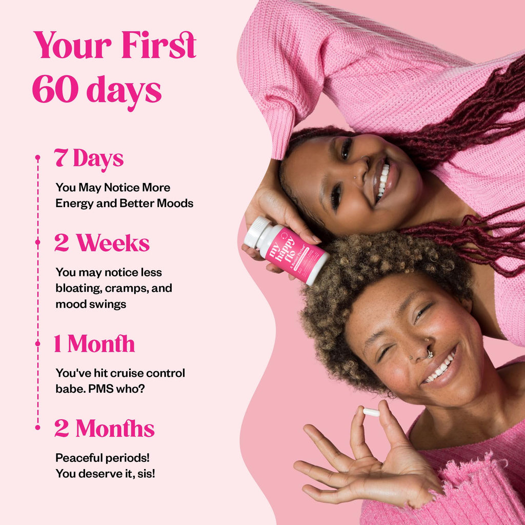 My Happy Flo PMS Support Supplement for Women with Iron, PMS Relief Hormone Support for Women, 10-in-1 PMDD Supplements for Women | DIM & I3C Indole-3-Carbinol for Cramp Relief, Heavy Flow - 60 Caps My Happy Flo Au supplements