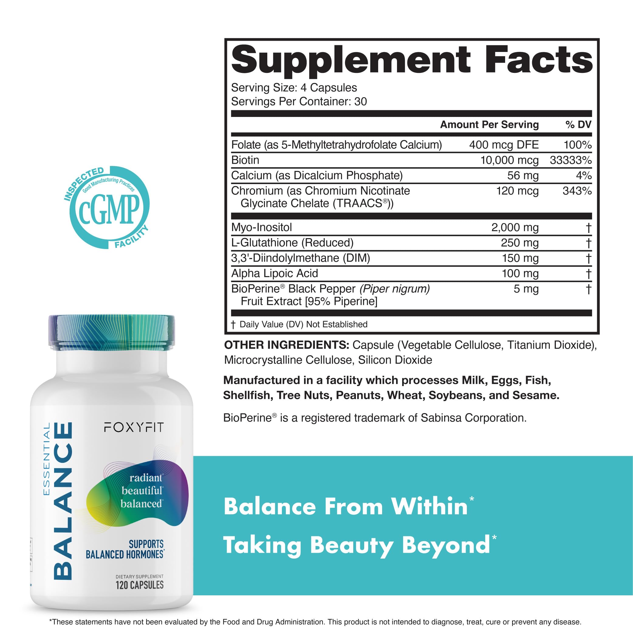 Essential Balance Hormonal Support and Vitamin Supplement for Women by Foxy Fit – Antioxidant, Healthy Skin & Hair for Daily Use* (30 Servings) FoxyFit Au supplements