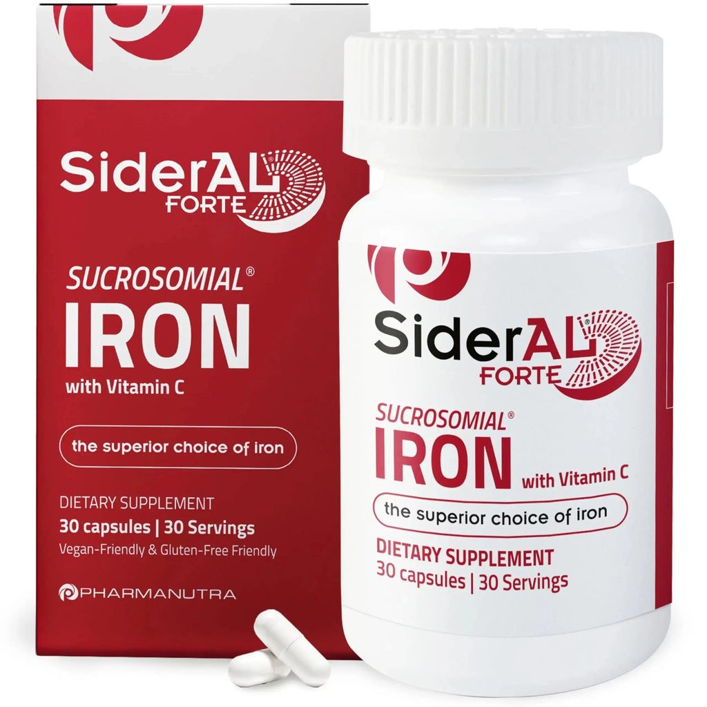SiderAL Forte Iron Supplement Clinically Proven to Increase Levels Without Side Effects | Sucrosomial High Absorption Gentle Iron Pills for Women and Men | PHARMANUTRA Au supplements