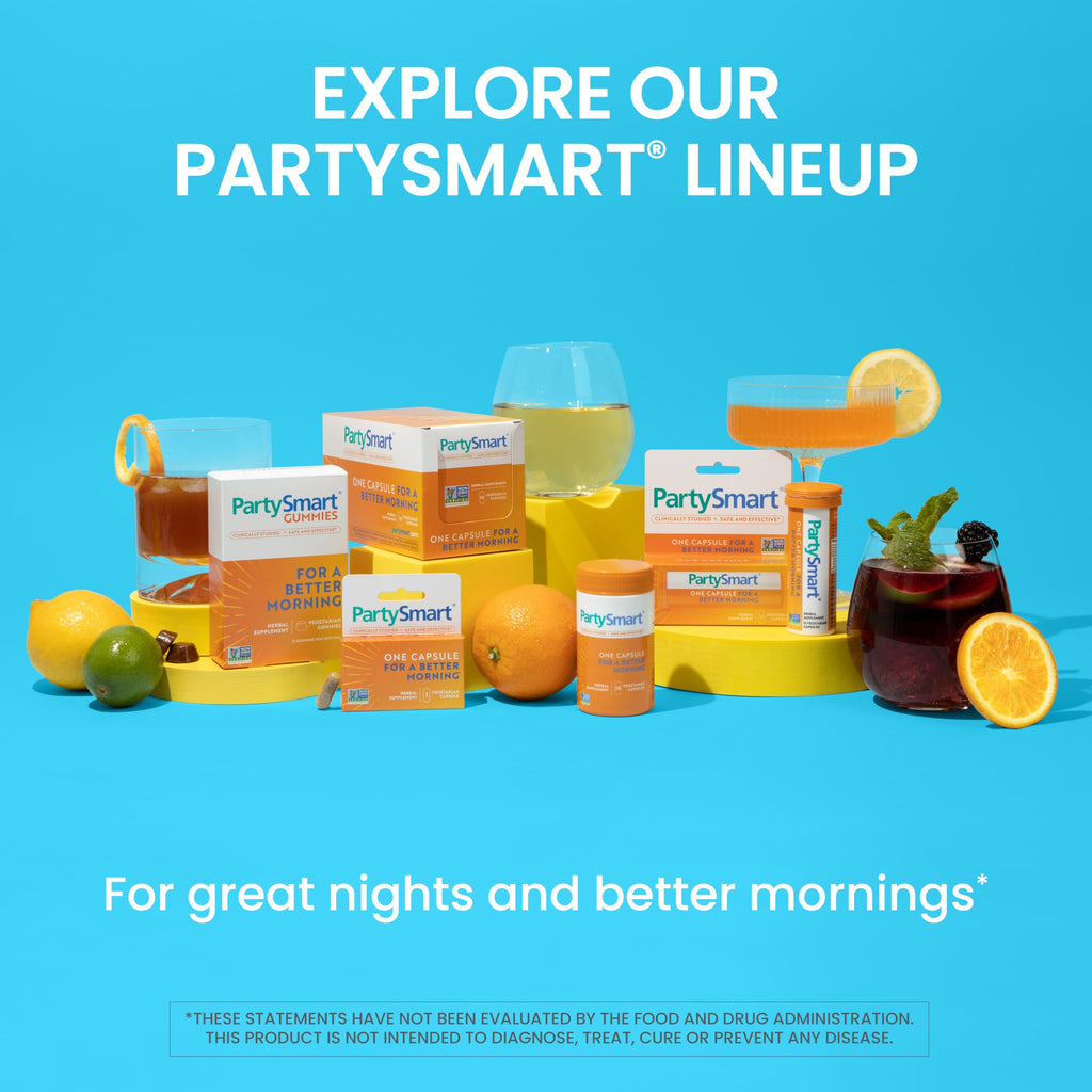 Himalaya PartySmart, 12 Capsule Tube - Alcohol Breakdown Liver Support for a Better Morning After Drinking - Plant Based, Vegan, Non-GMO