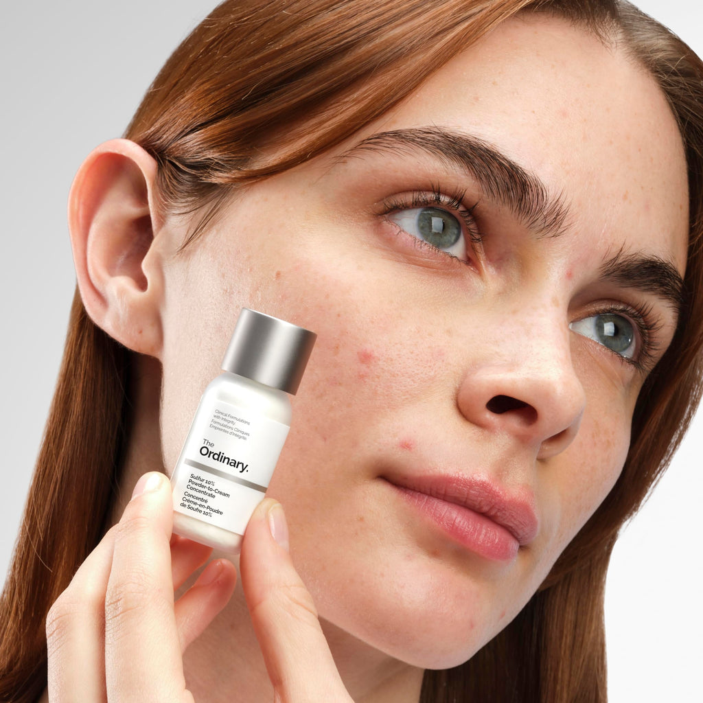 The Ordinary Sulfur 10% Powder-to-Cream Acne Spot Treatment Concentrate, Reduces Pimple Size and Zit Redness, 0.18 Oz