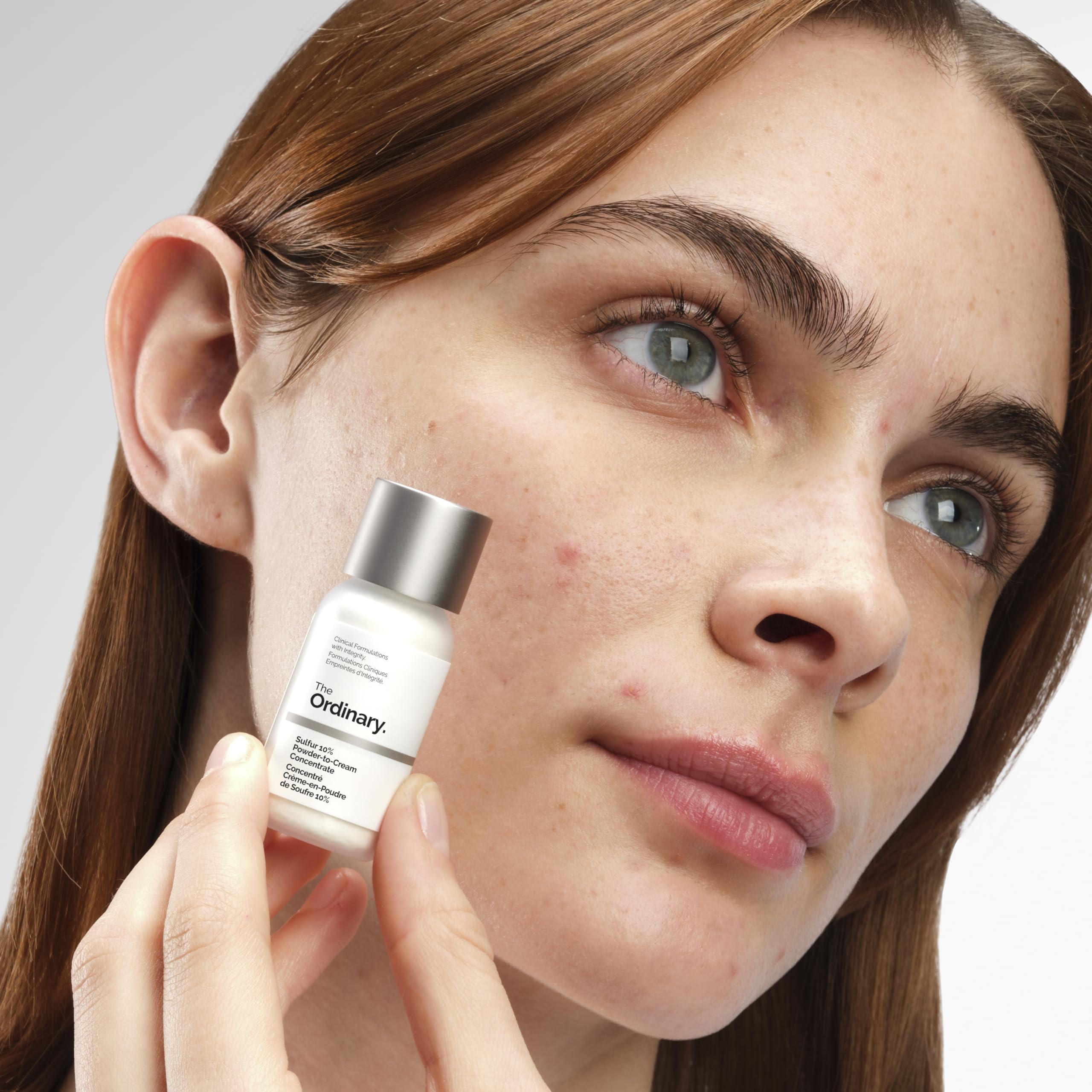 The Ordinary Sulfur 10% Powder-to-Cream Acne Spot Treatment Concentrate, Reduces Pimple Size and Zit Redness, 0.18 Oz